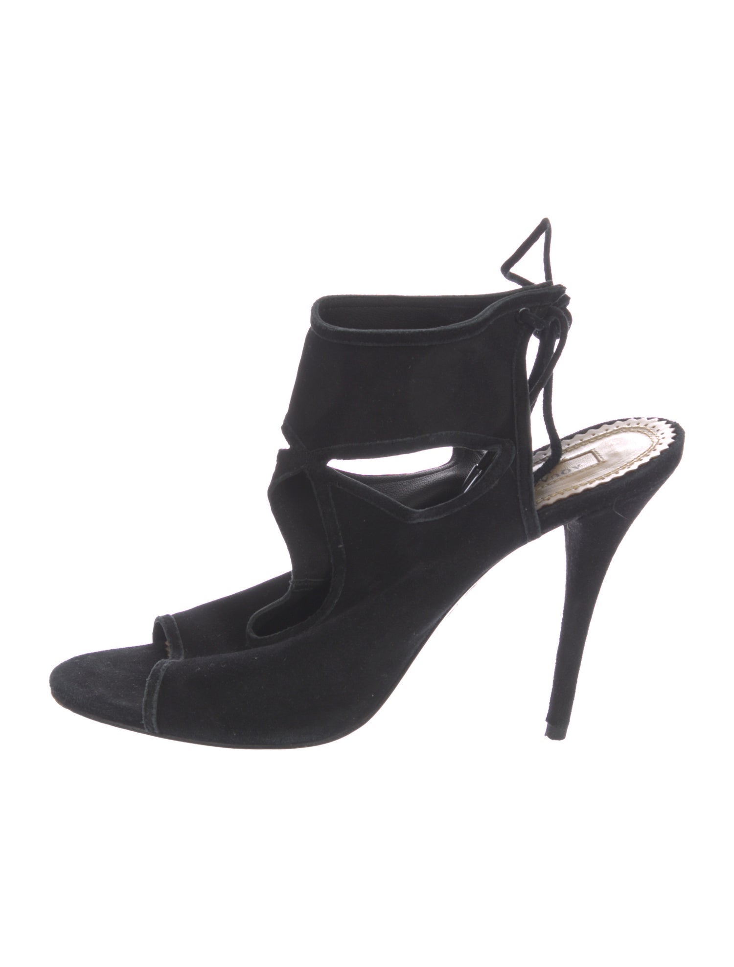 Aquazzura Suede Cutout Accent Sandals
