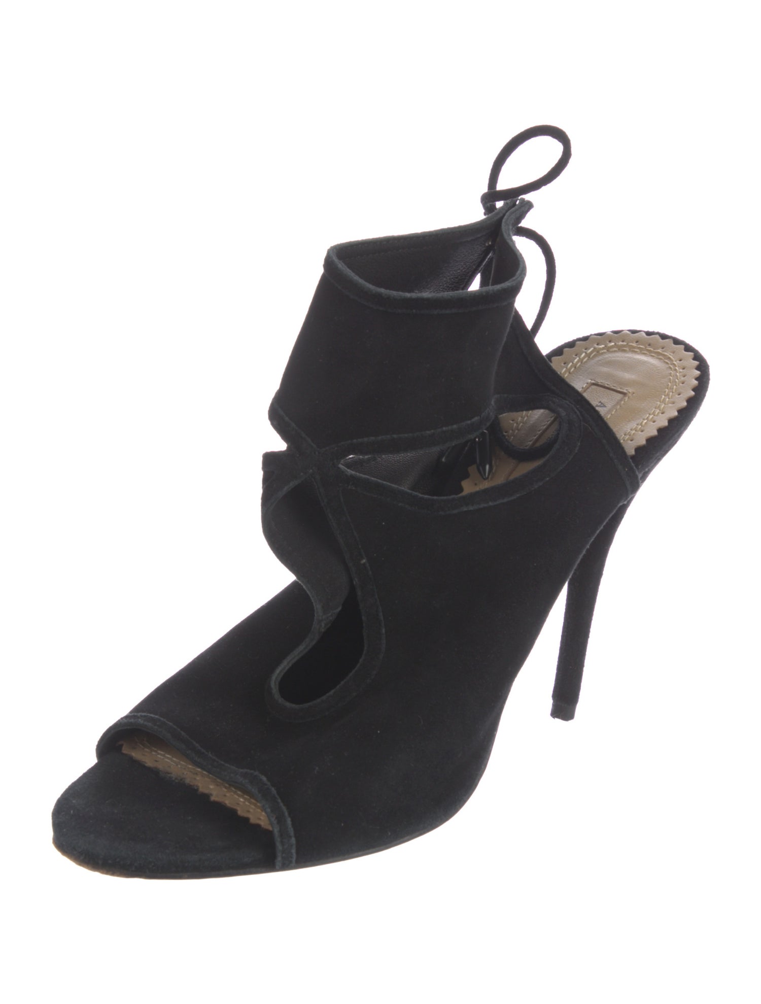 Aquazzura Suede Cutout Accent Sandals