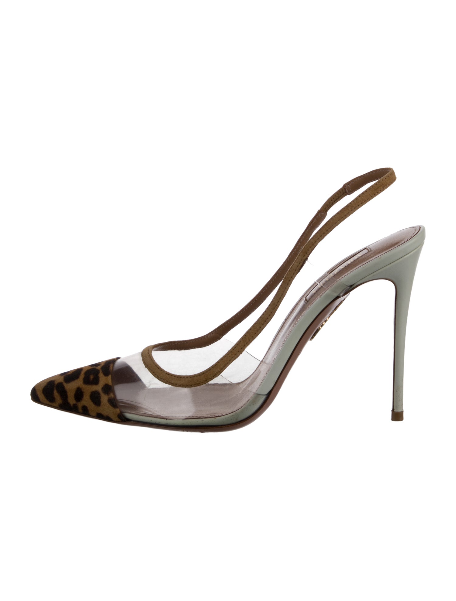Aquazzura Suede Animal Print Slingback Pumps