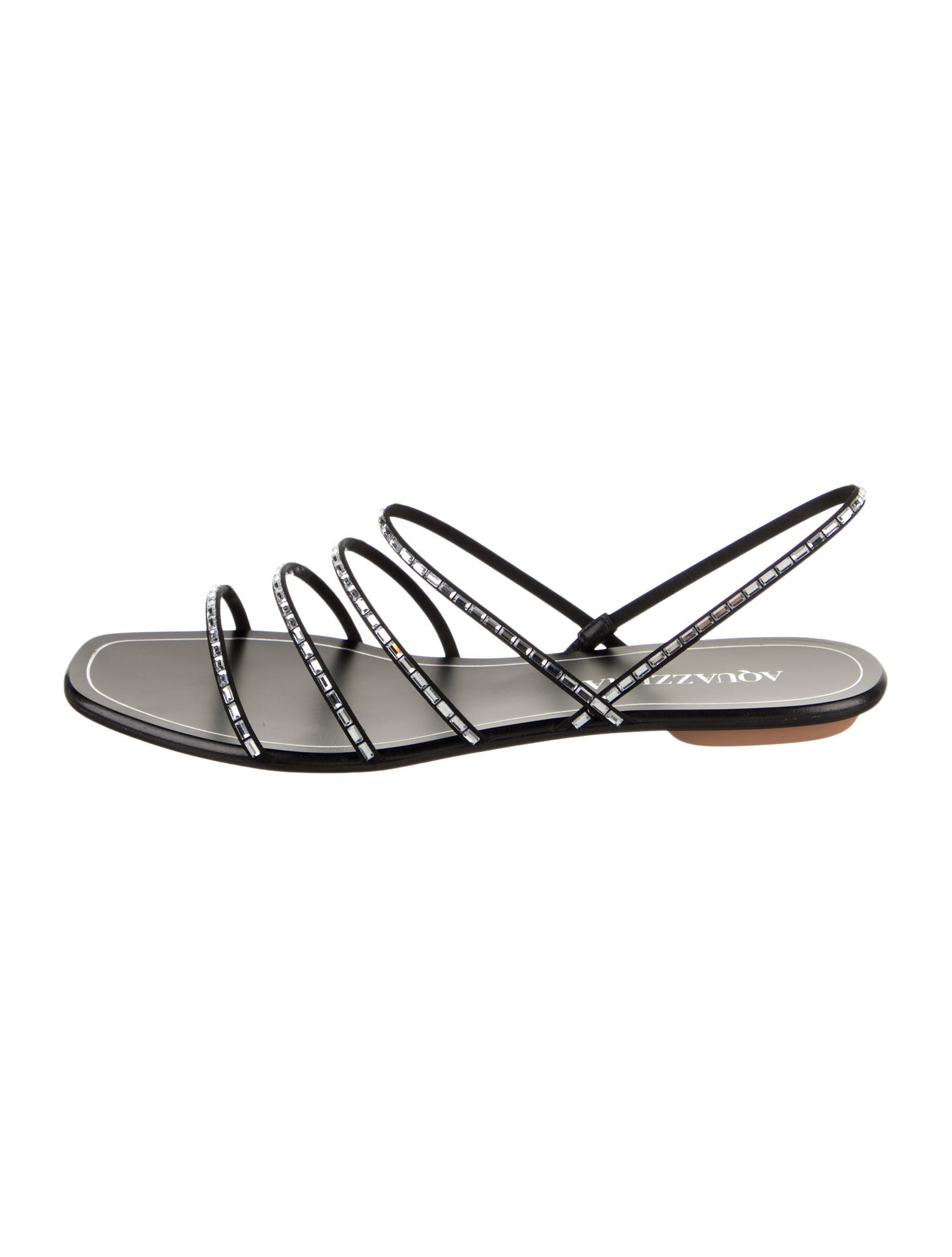 Aquazzura Crystal Embellishments Slingback Sandals