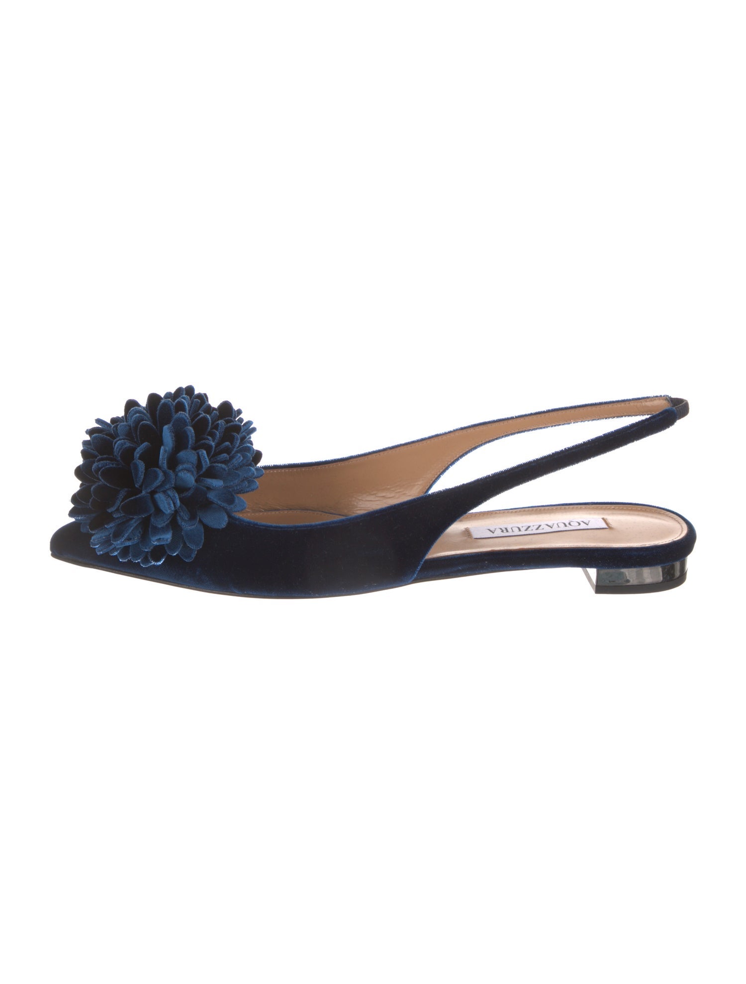 Aquazzura Velvet Slingback Flats