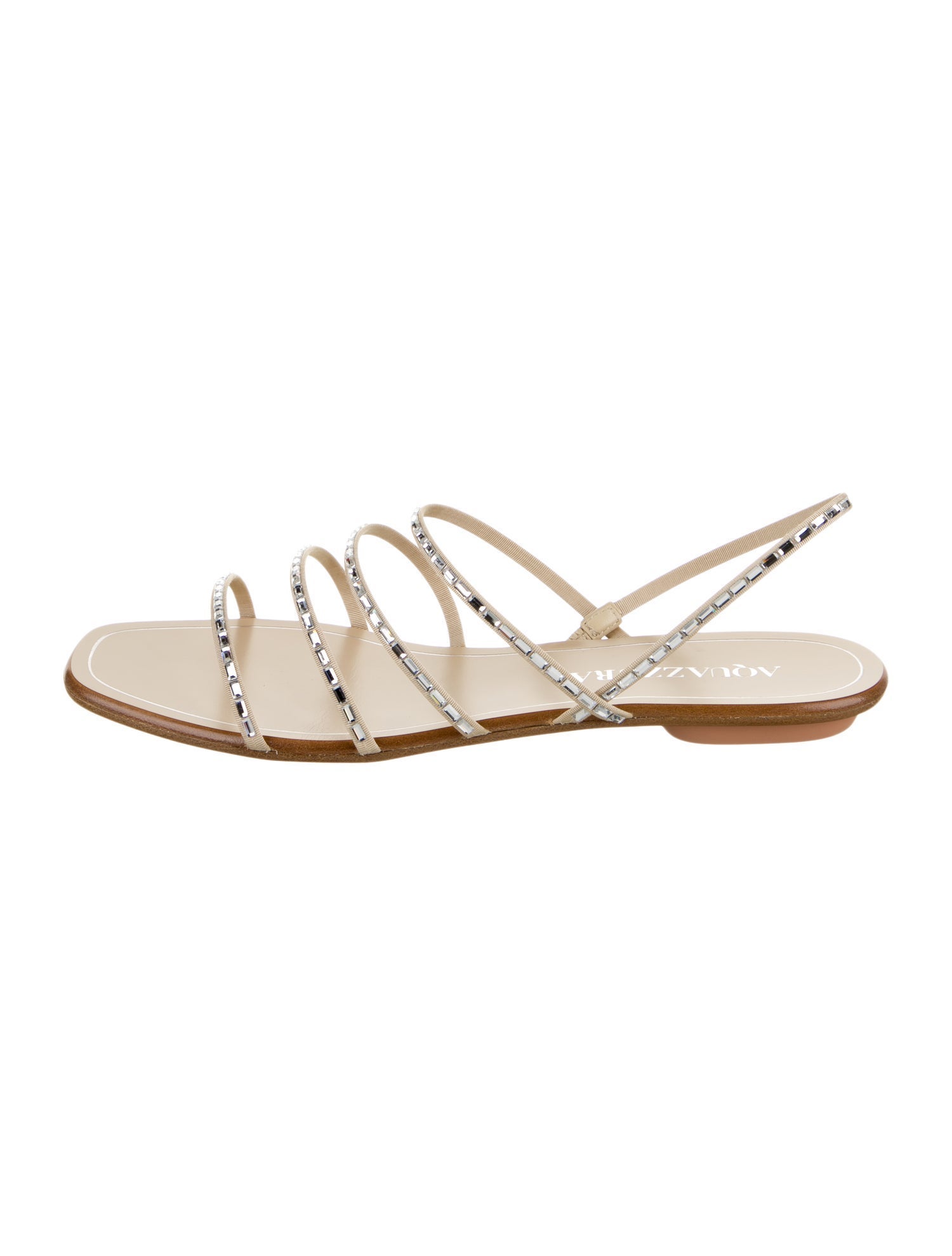 Aquazzura Crystal Embellishments Slingback Sandals