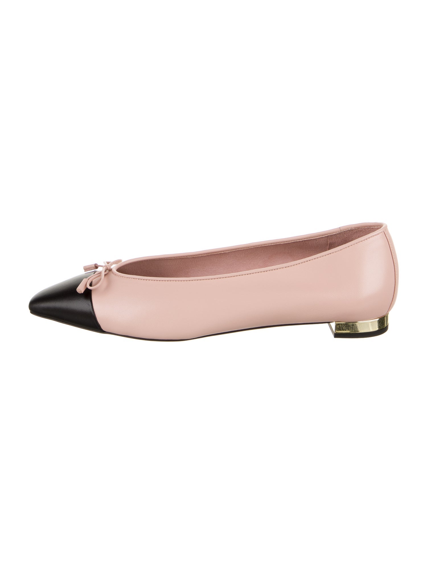 Aquazzura Leather Bow Accents Ballet Flats