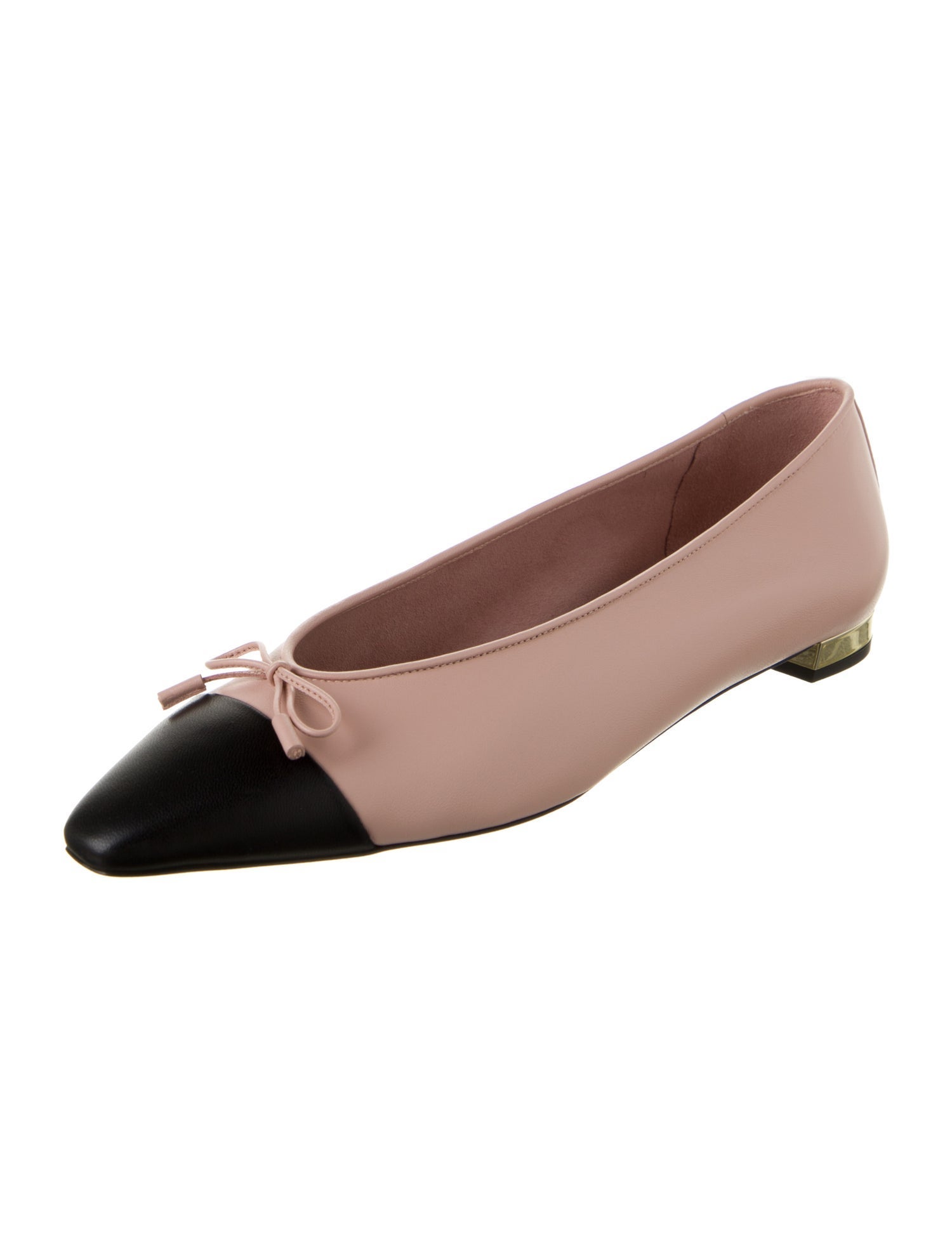 Aquazzura Leather Bow Accents Ballet Flats