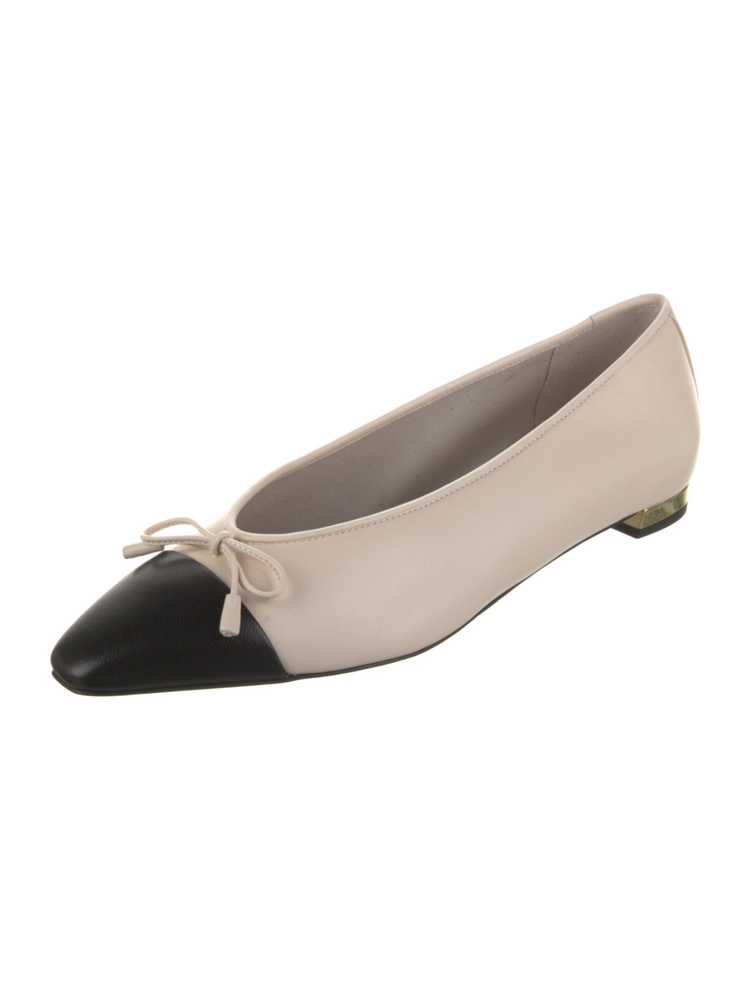 Aquazzura Leather Bow Accents Ballet Flats