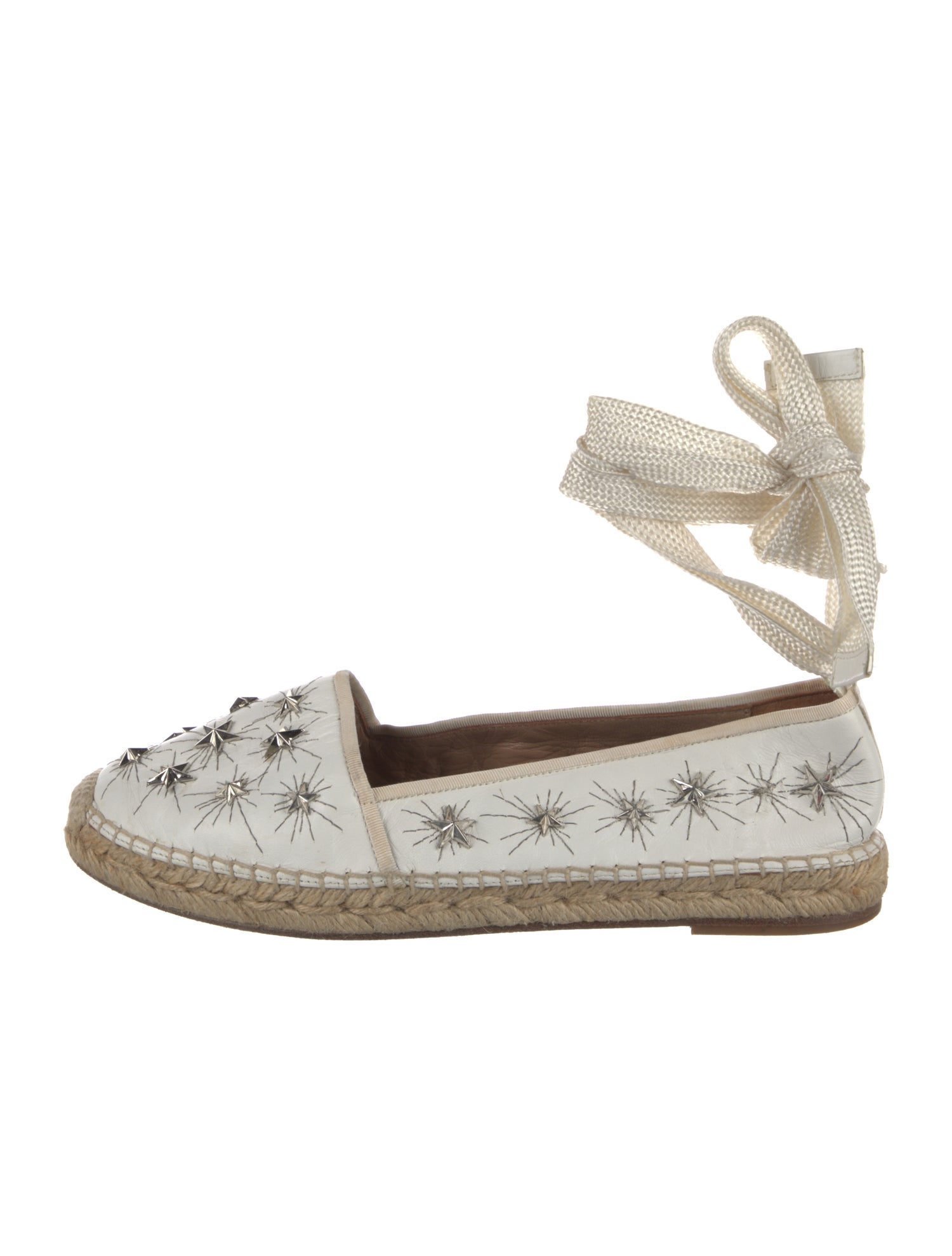 Aquazzura Leather Floral Print Espadrilles