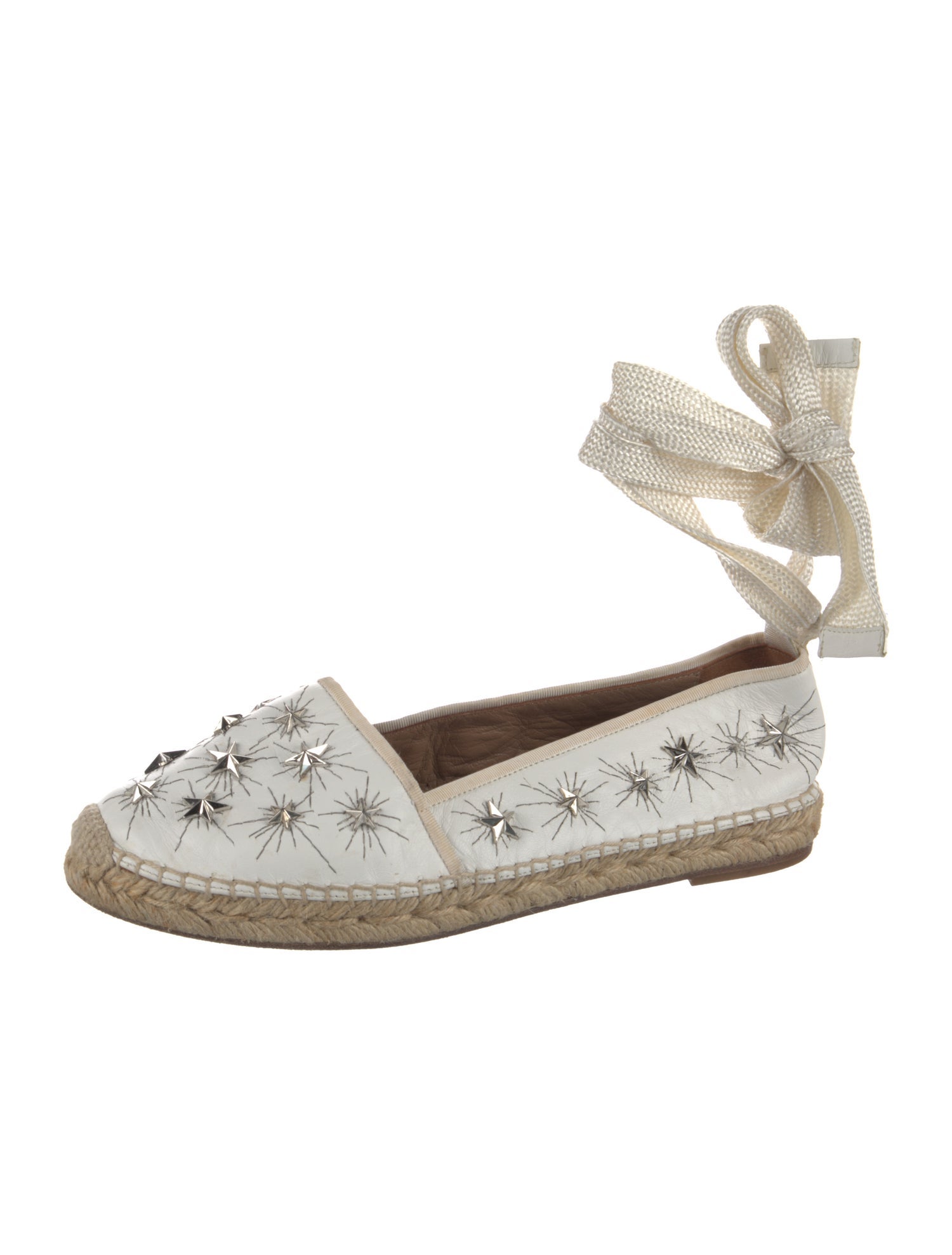 Aquazzura Leather Floral Print Espadrilles