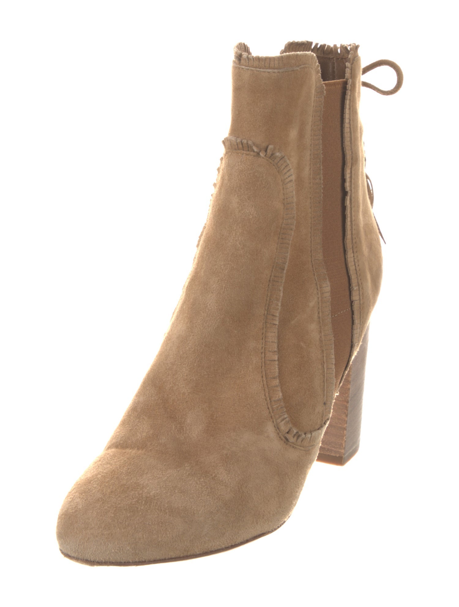 Aquazzura Suede Tassel Accents Chelsea Boots