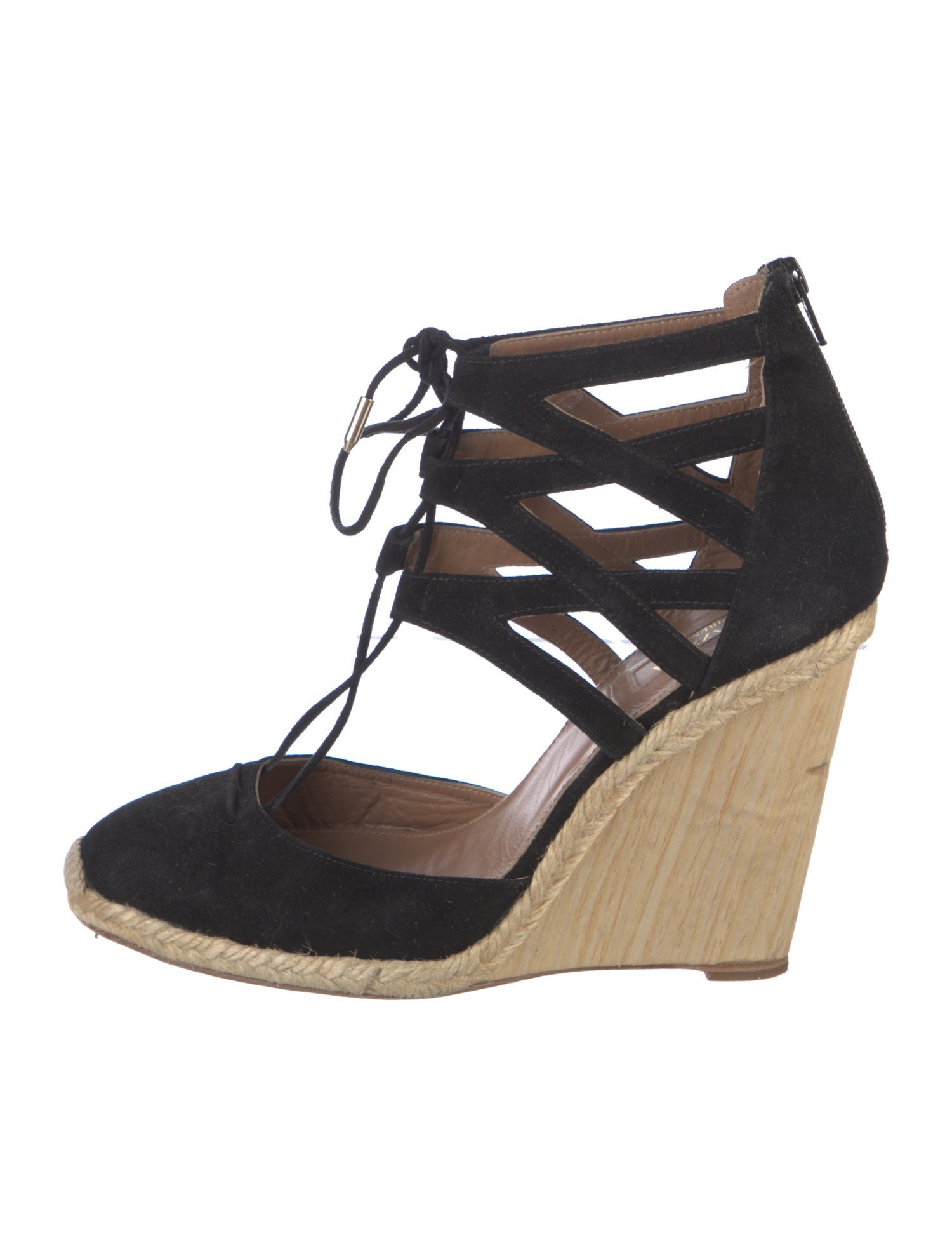 Aquazzura Suede T-Strap Pumps