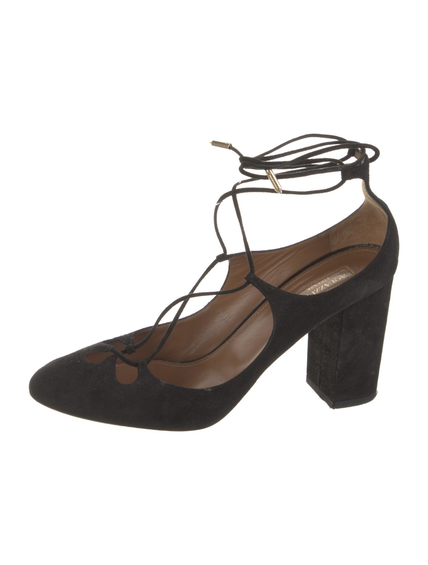 Aquazzura Suede Cutout Accent Pumps