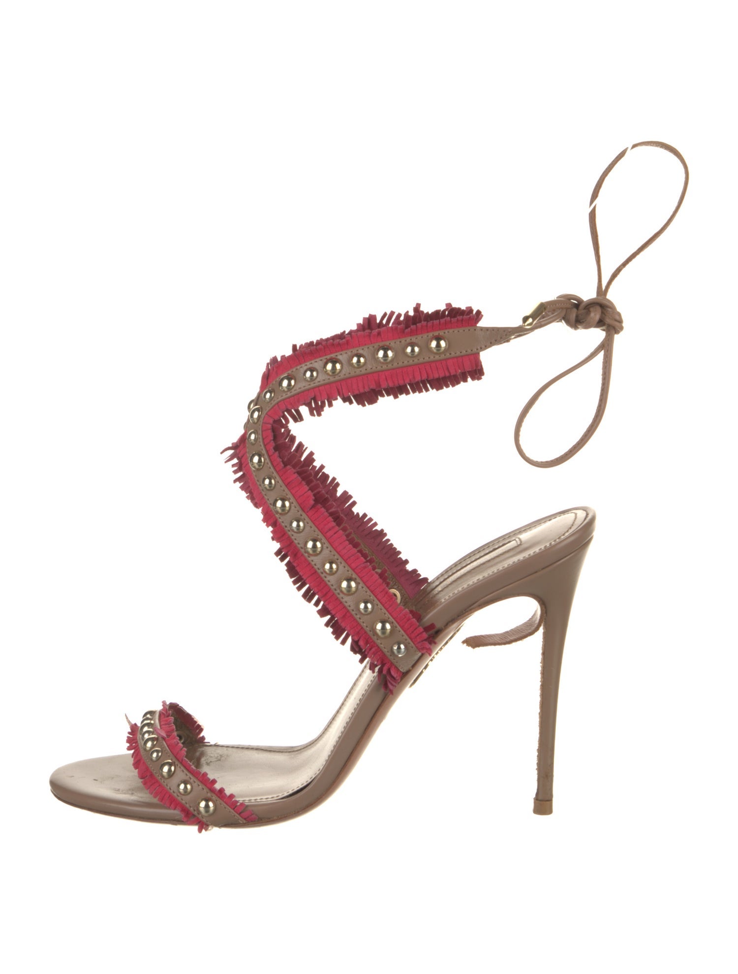 Aquazzura Leather Studded Accents Sandals