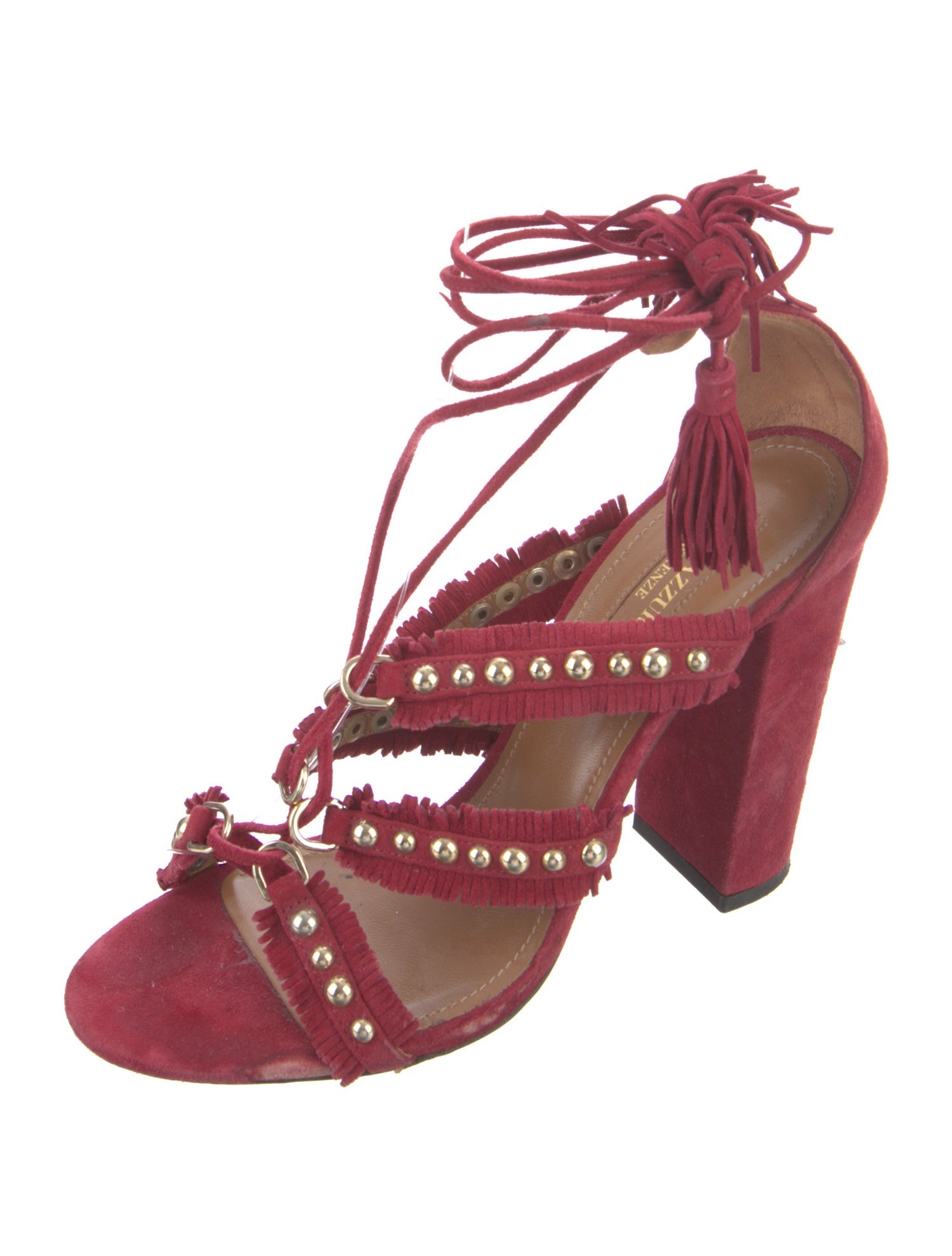 Aquazzura Suede Tassel Accents Sandals
