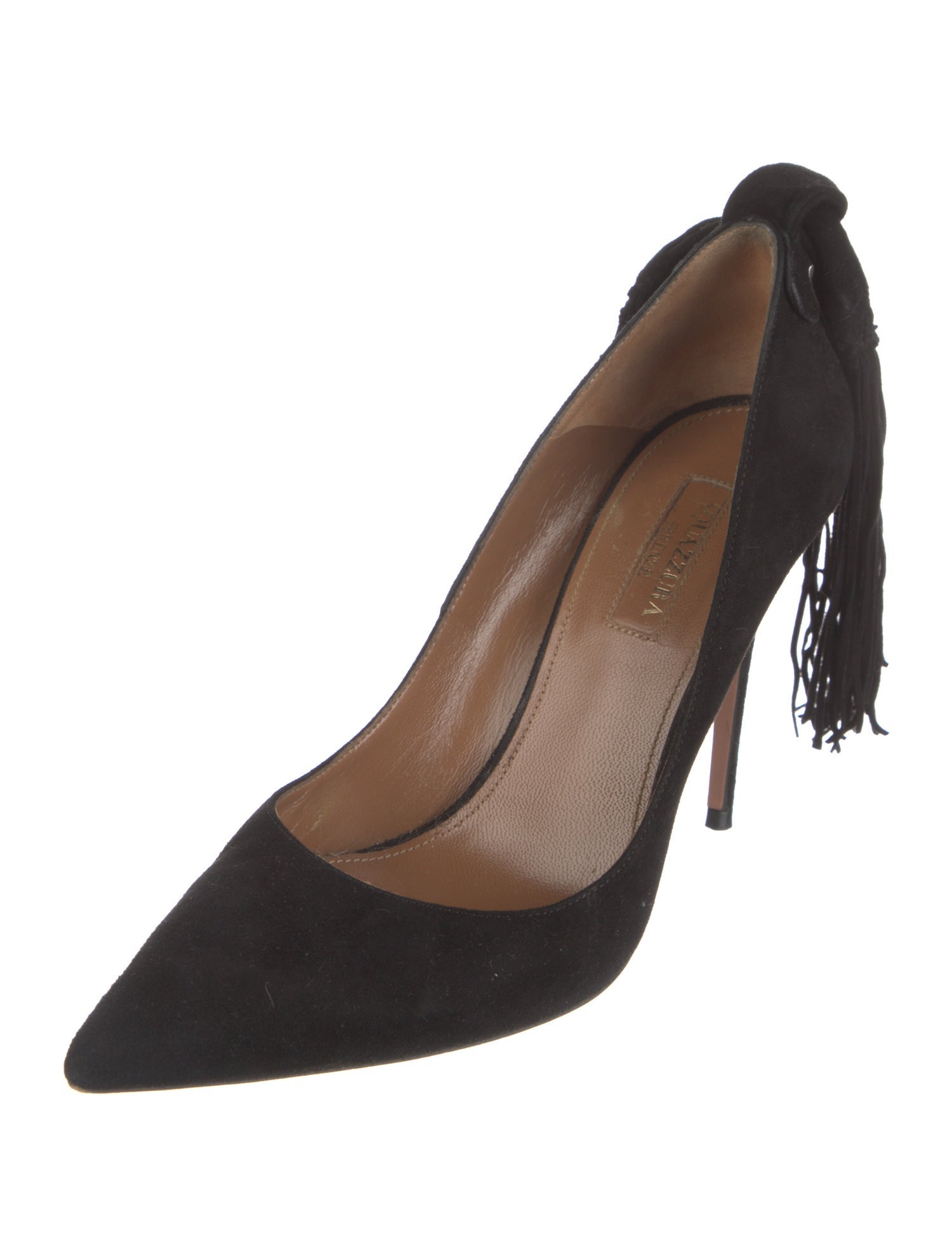 Aquazzura Suede Bow Accents Pumps