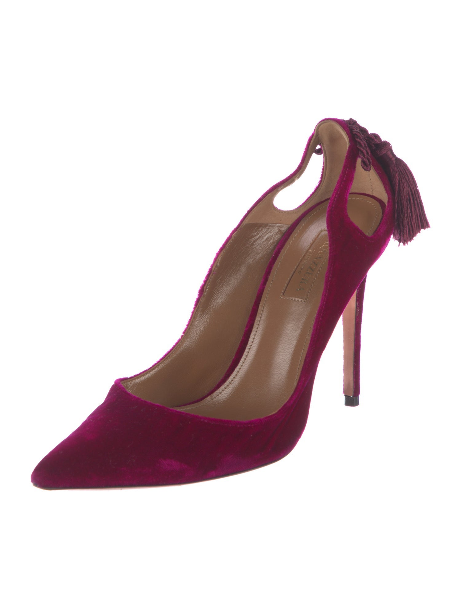 Aquazzura Velvet Tassel Accents Pumps