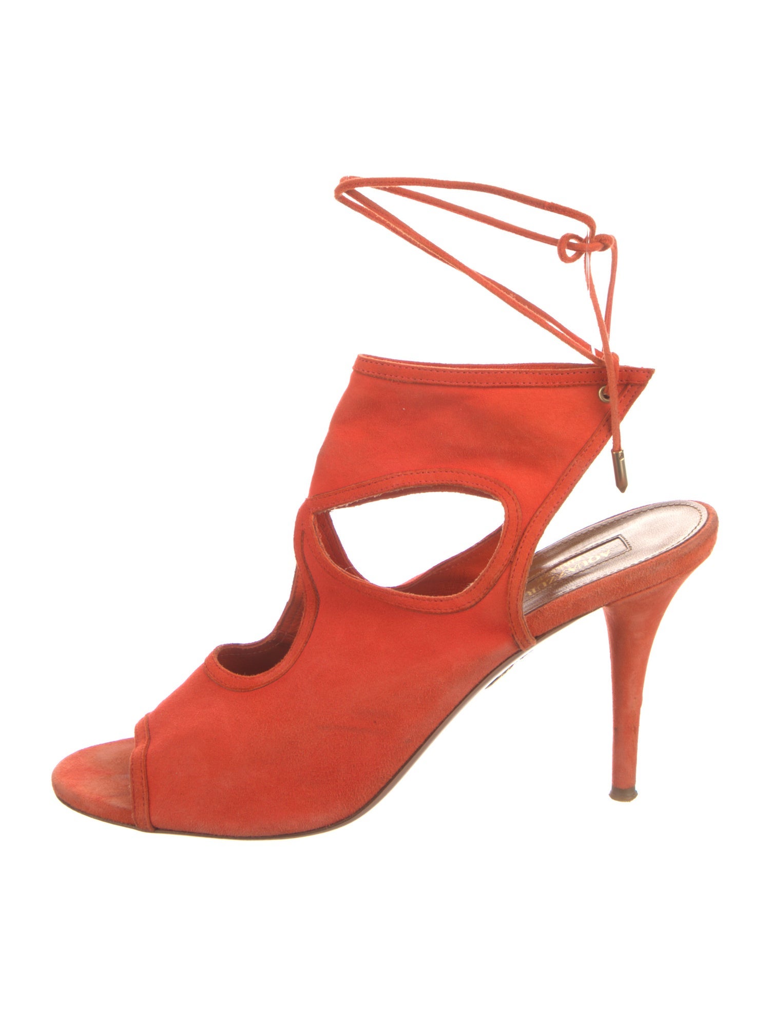 Aquazzura Suede Cutout Accent Slingback Pumps