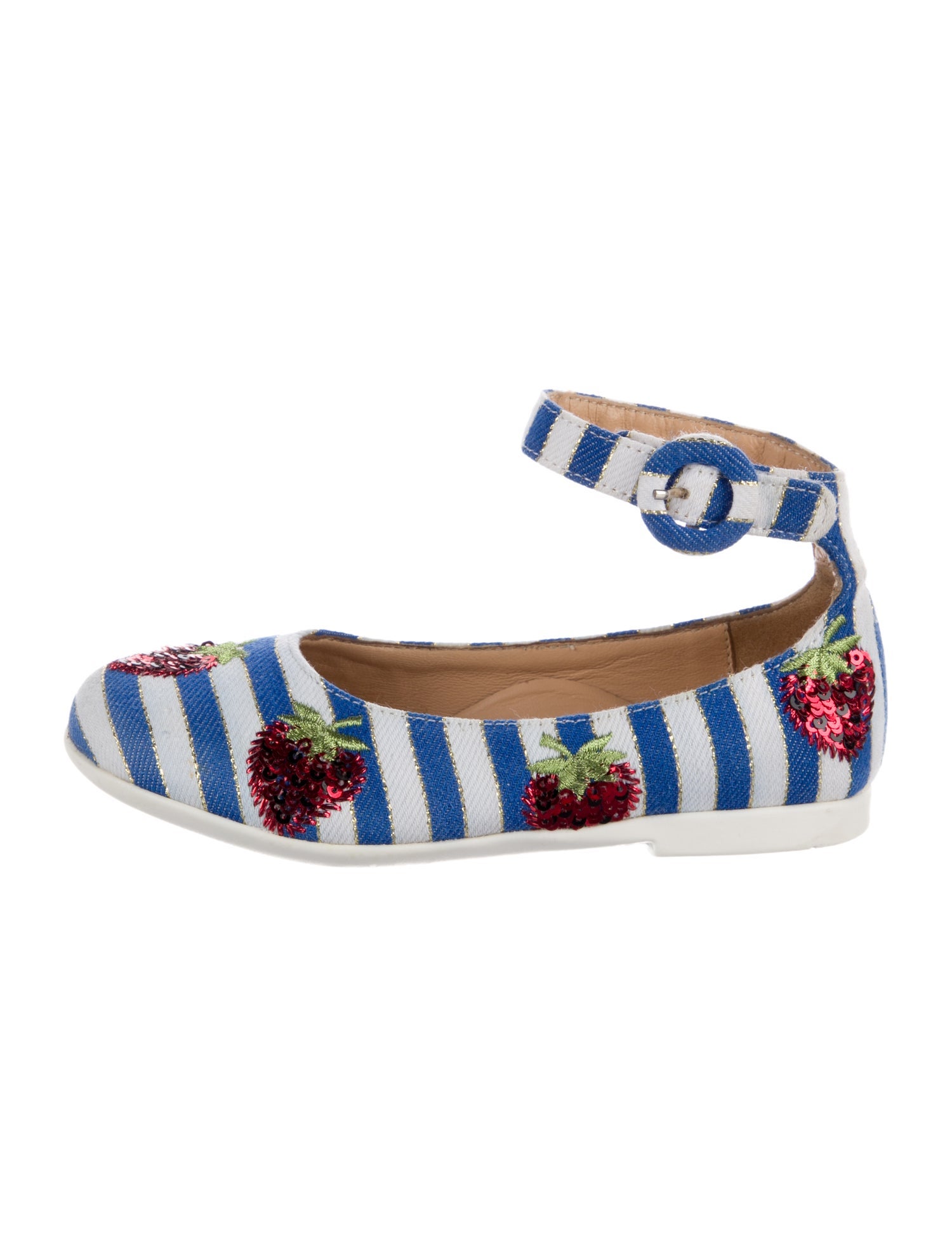 Aquazzura Toddler Girls' Embroidered Stripe Shoe