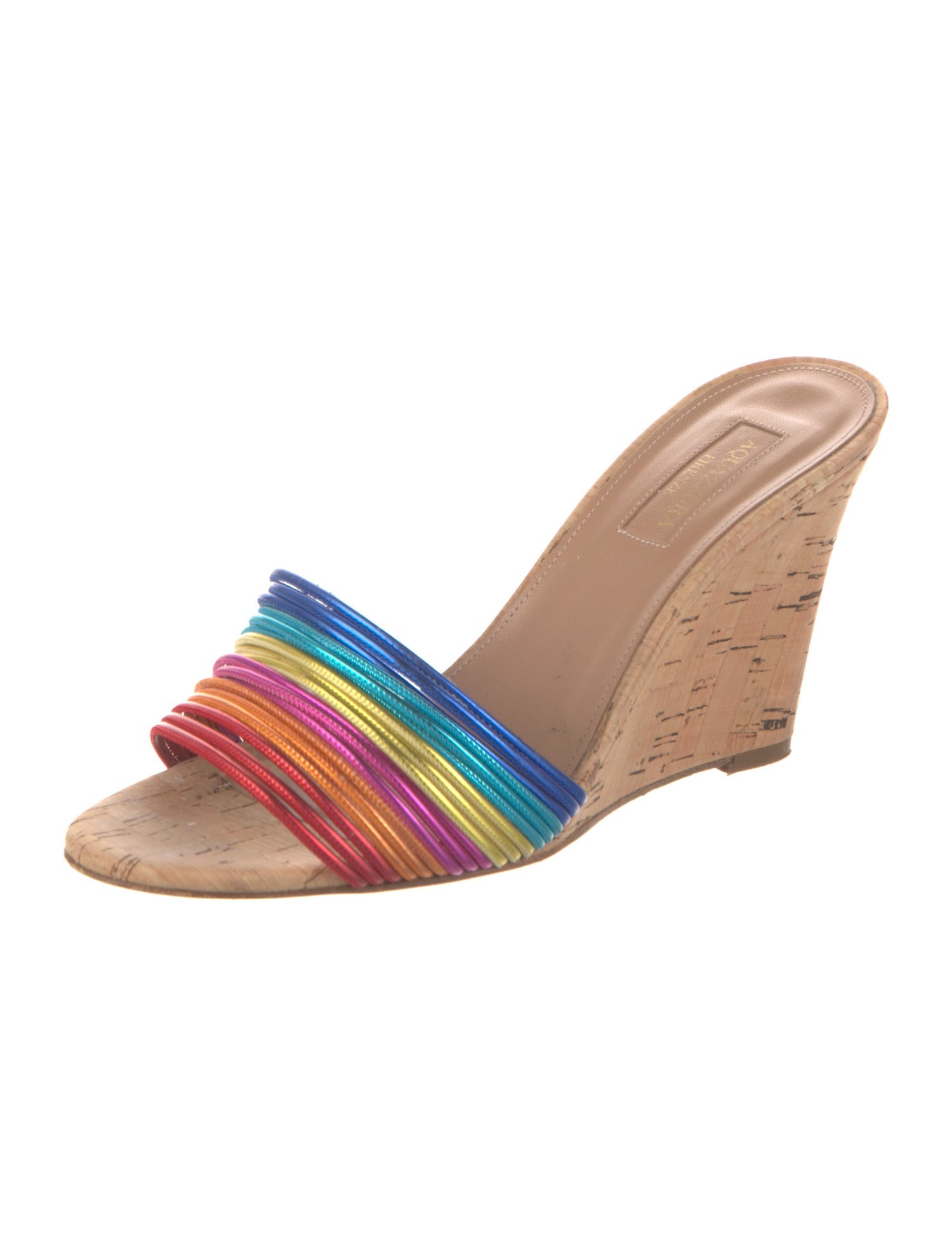 Aquazzura Colorblock Pattern Slides