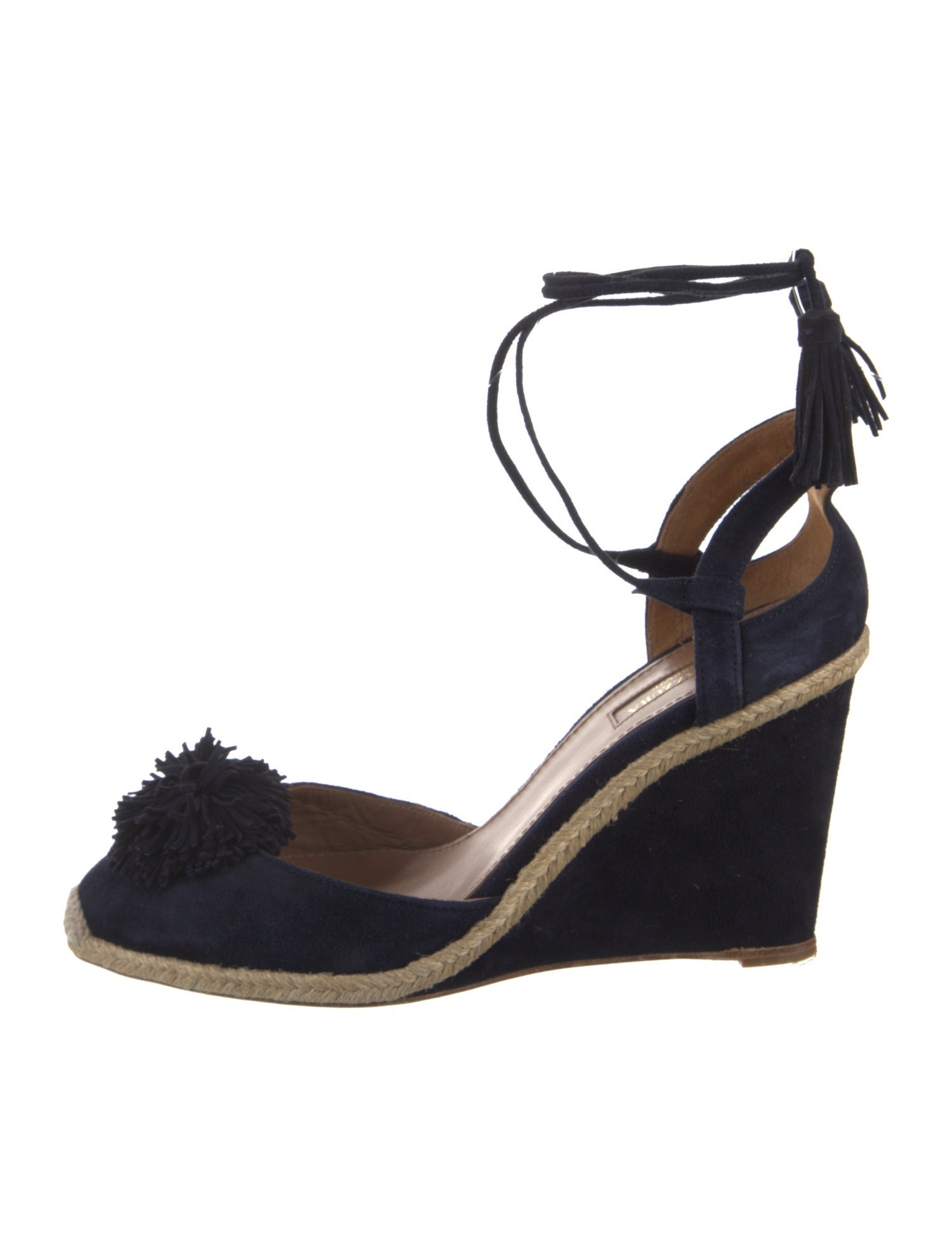 Aquazzura Suede Tassel Accents D'Orsay Pumps