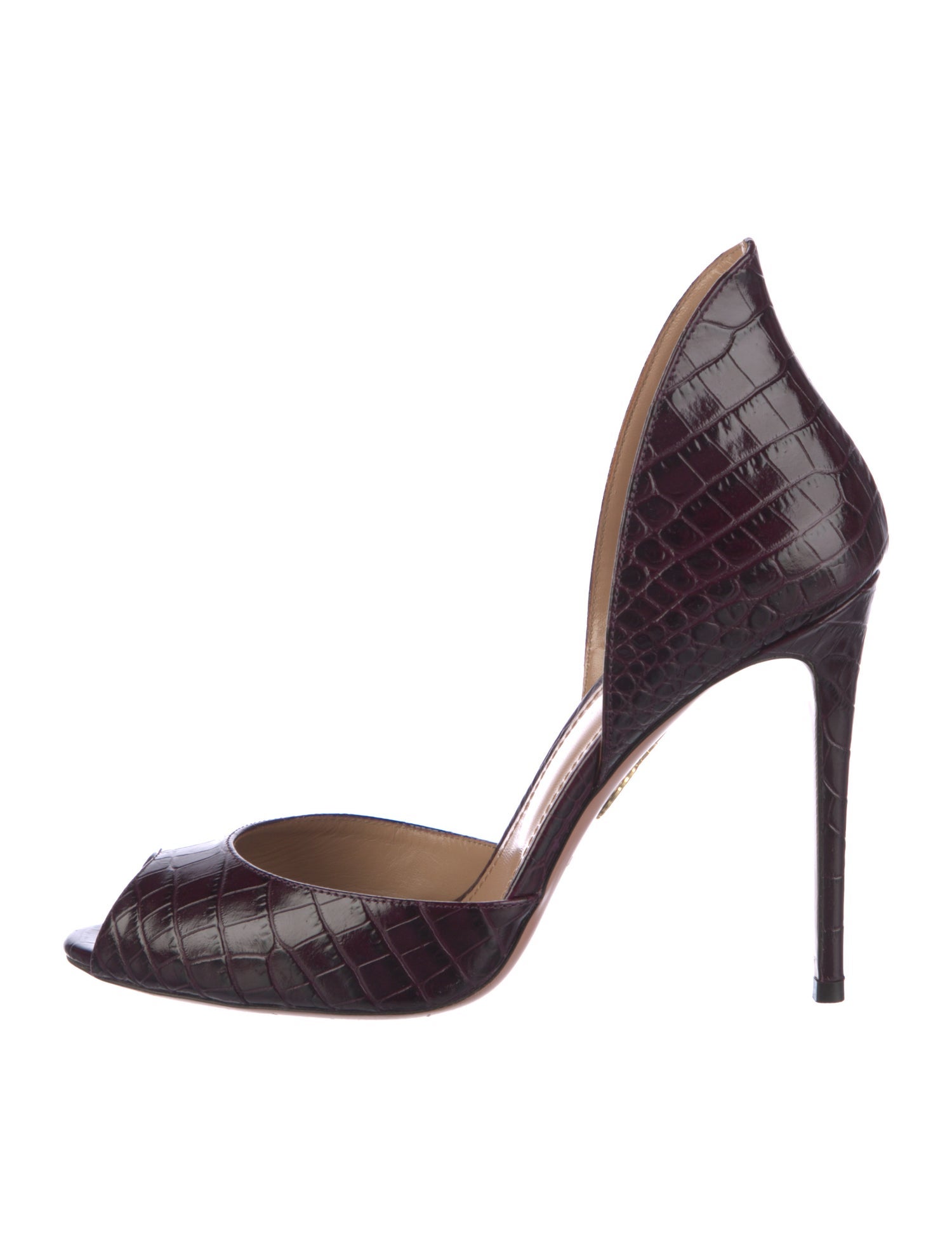 Aquazzura Embossed Leather D'Orsay Pumps