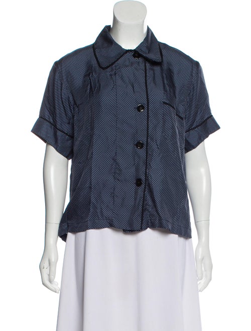 Araks Silk Pajama Top Navy