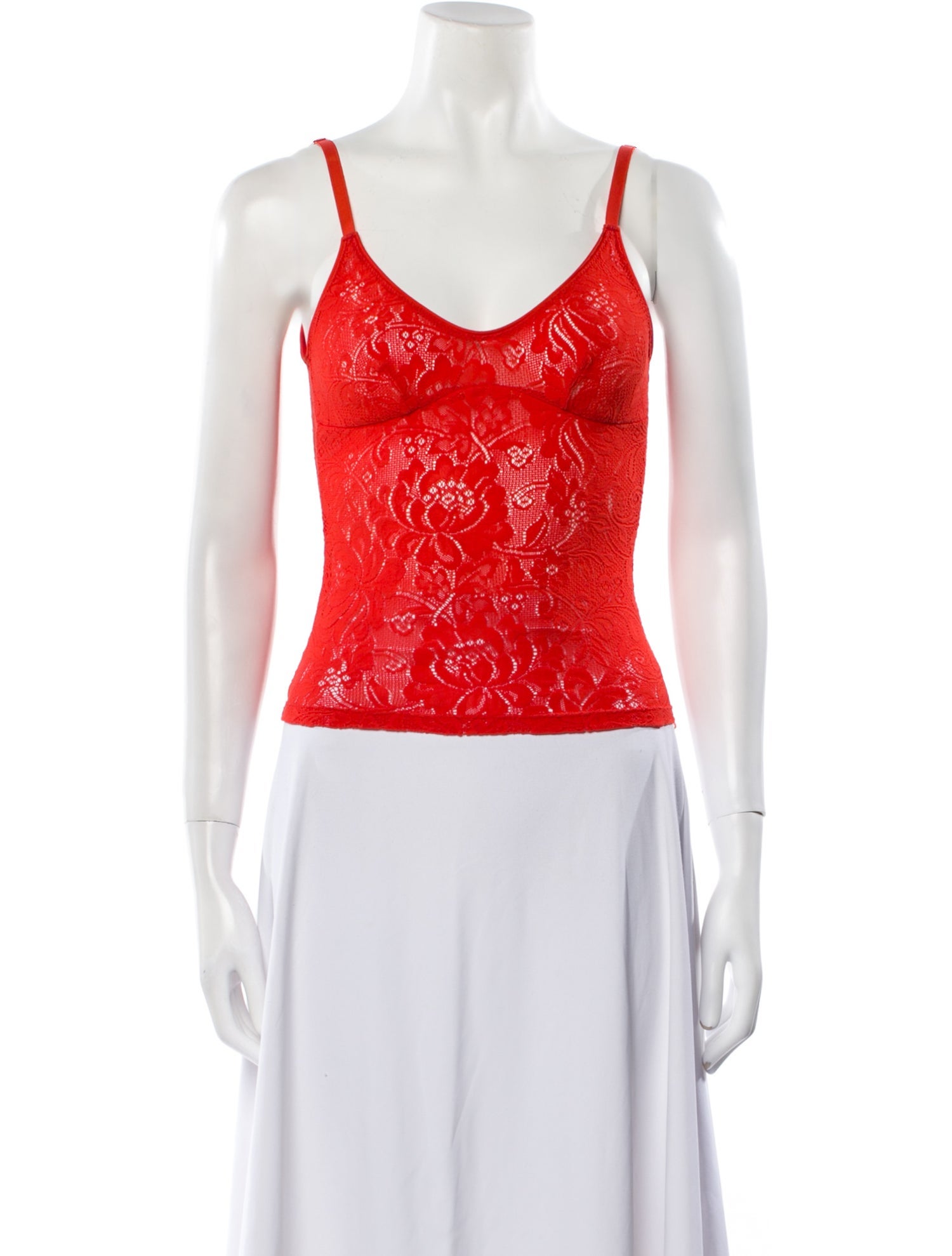 Araks Lace Pattern V-Neck Crop Top