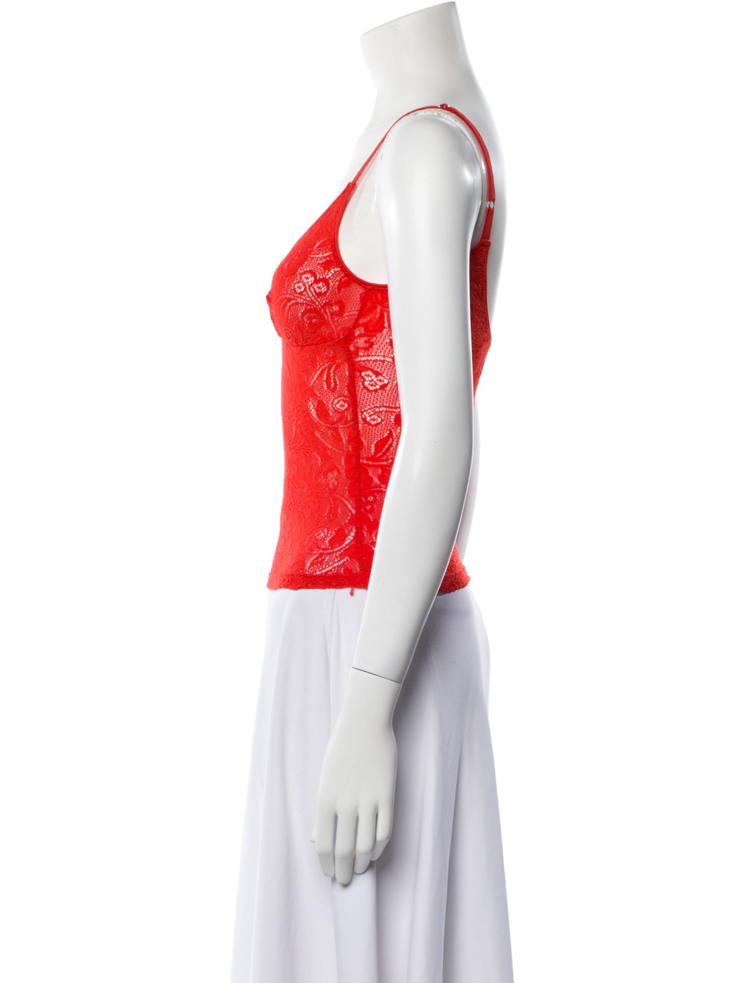 Araks Lace Pattern V-Neck Crop Top