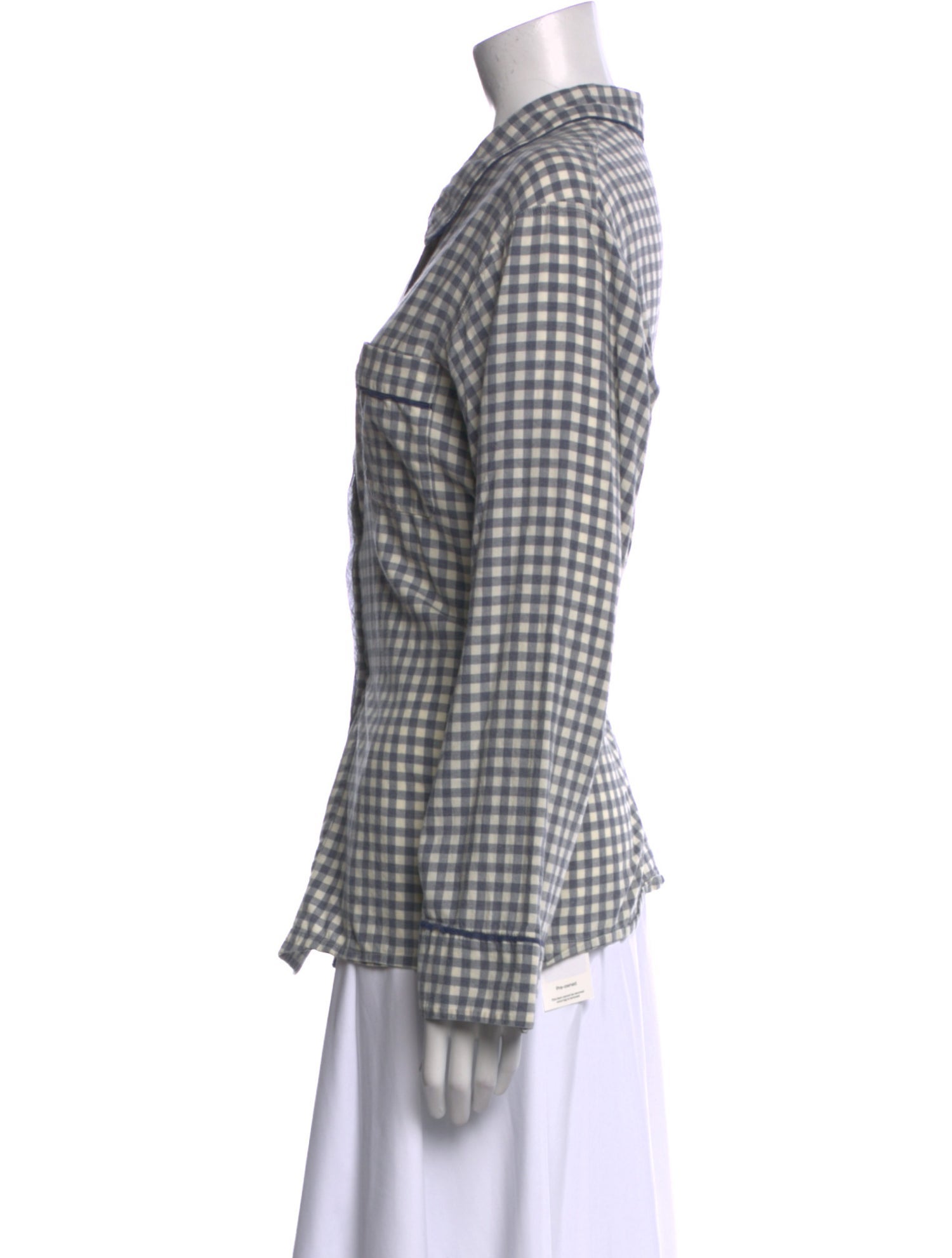 Araks Plaid Print Long Sleeve Button-Up Top
