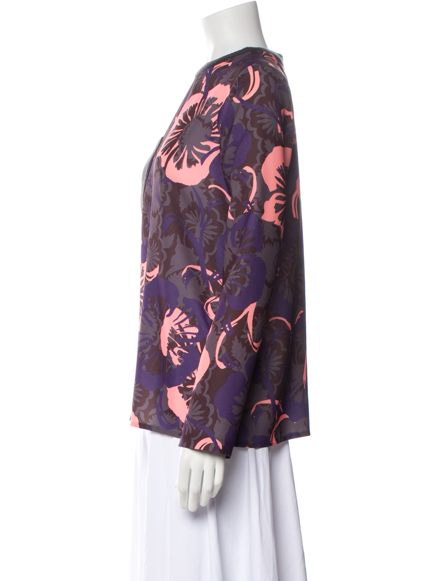 Araks Silk Floral Print Blouse