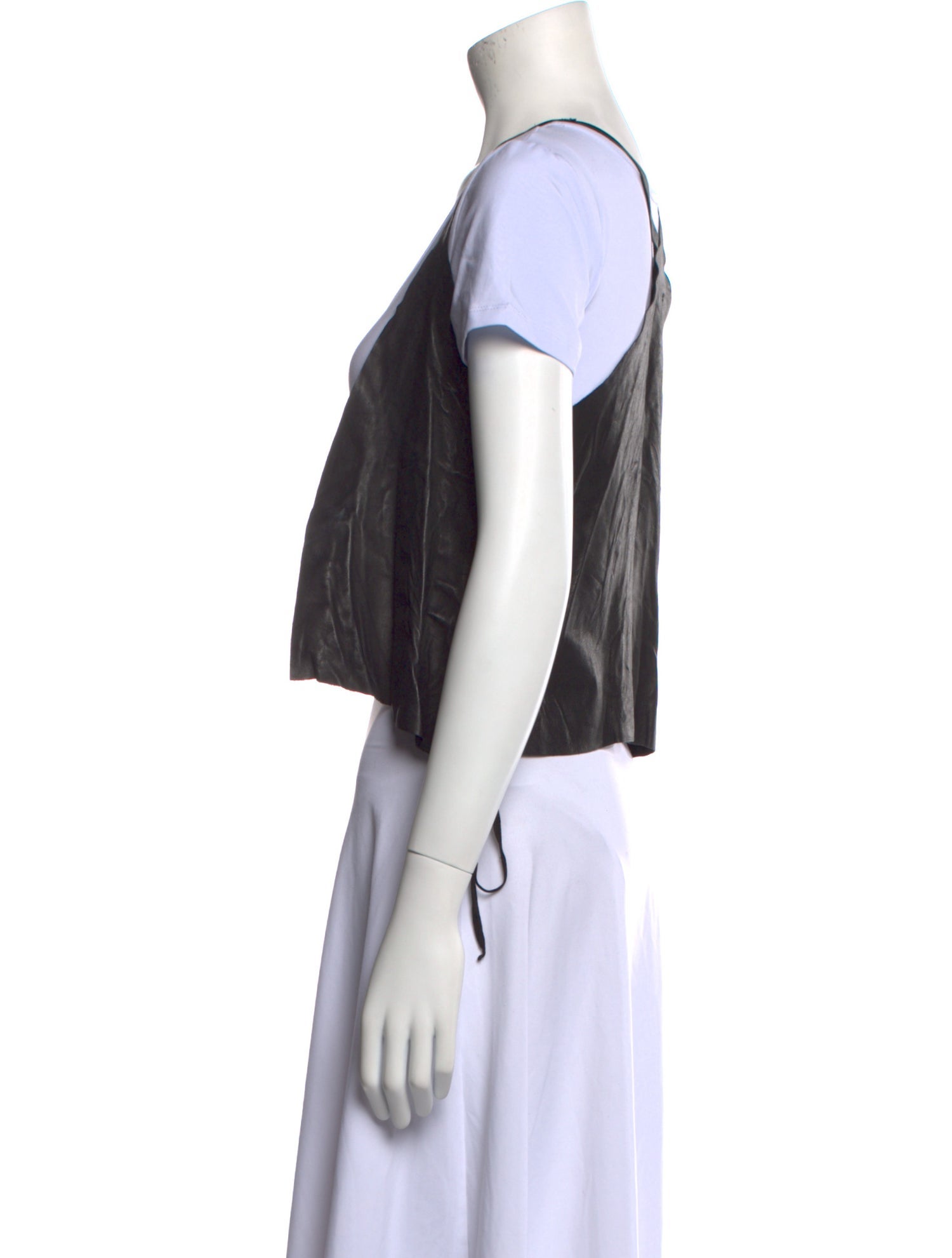 Area 2015 Leather Crop Top