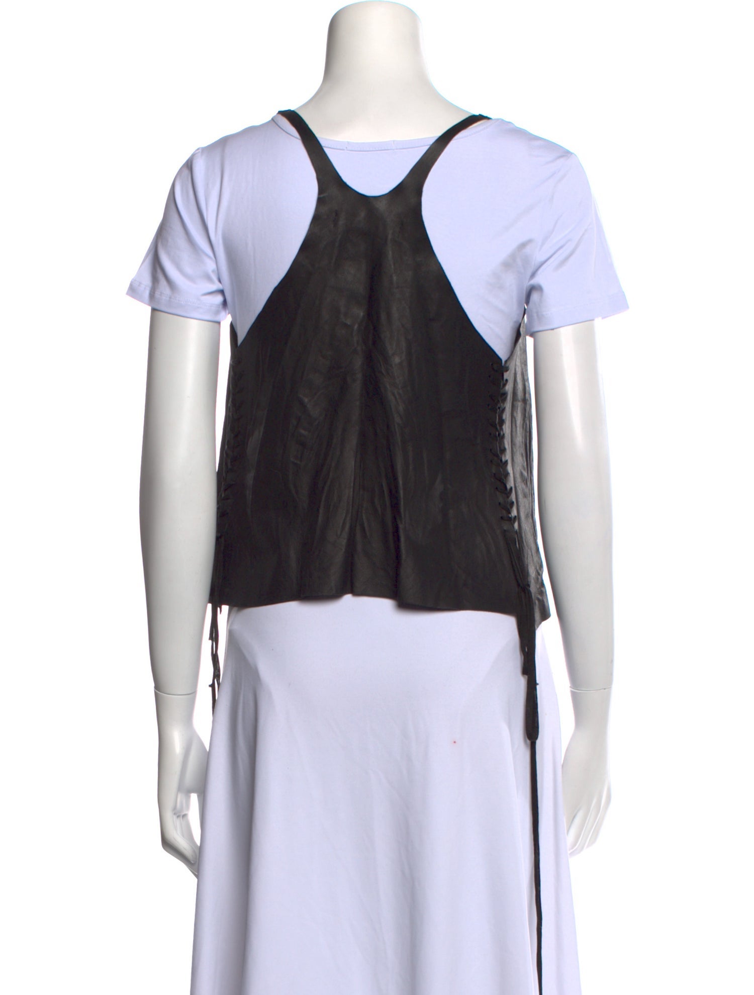 Area 2015 Leather Crop Top