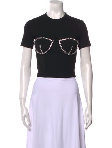 Area Tops Graphic Print Crew Neck Crop Top XS