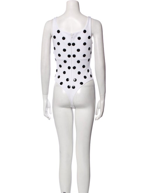 Area Polka Dot Print Scoop Neck Bodysuit