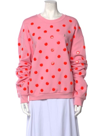 Area Polka Dot Print Crew Neck Sweatshirt