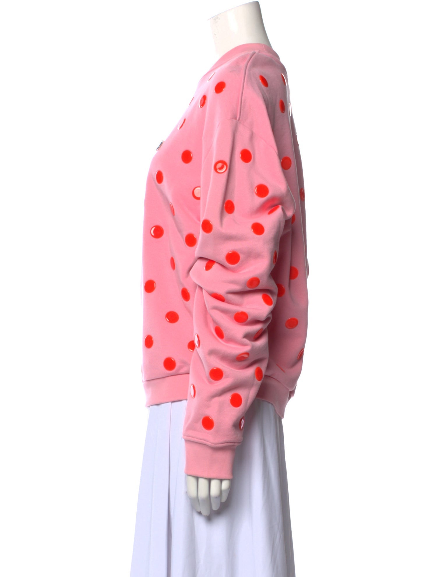 Area Polka Dot Print Crew Neck Sweatshirt