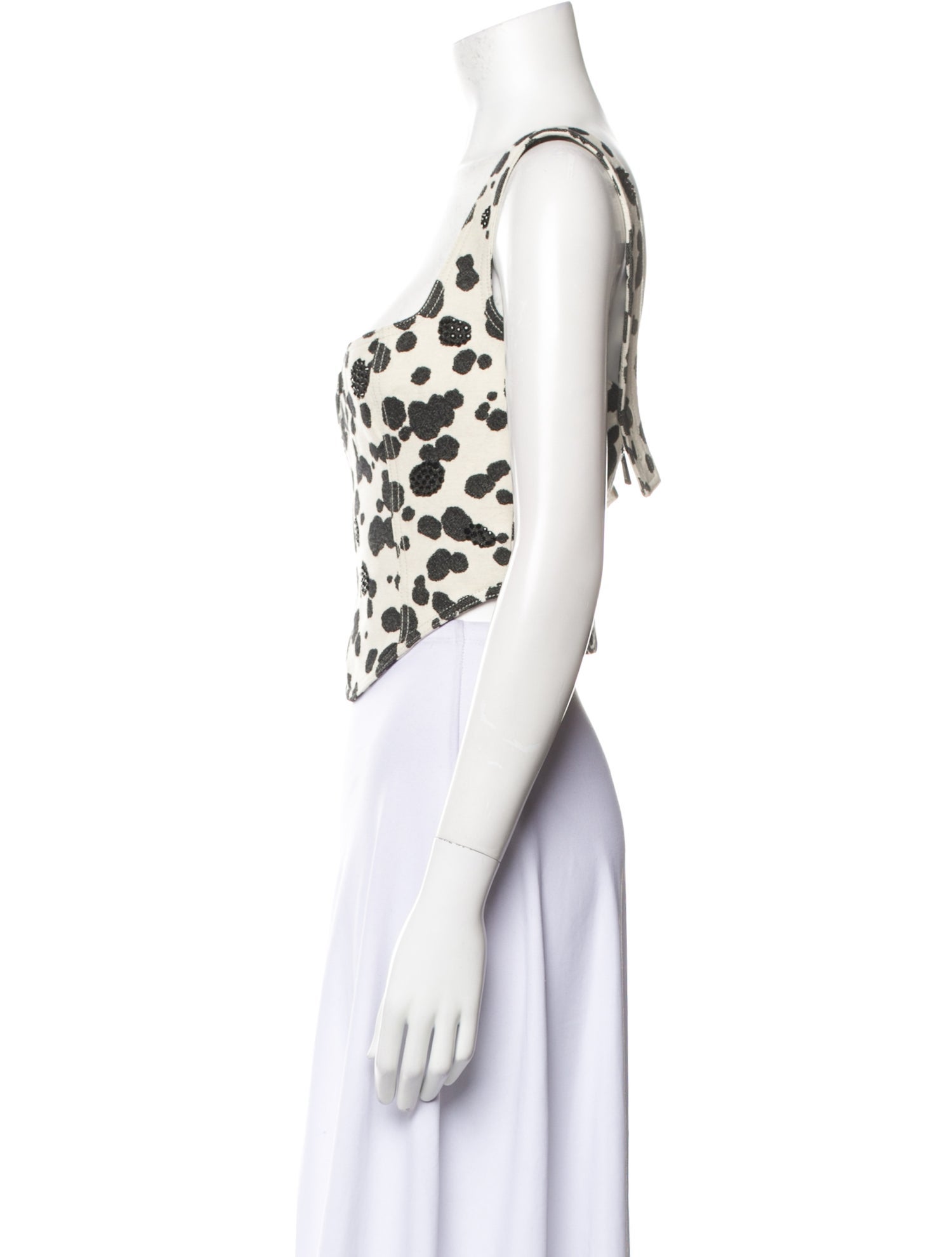 Area Animal Print Square Neckline Crop Top w/ Tags