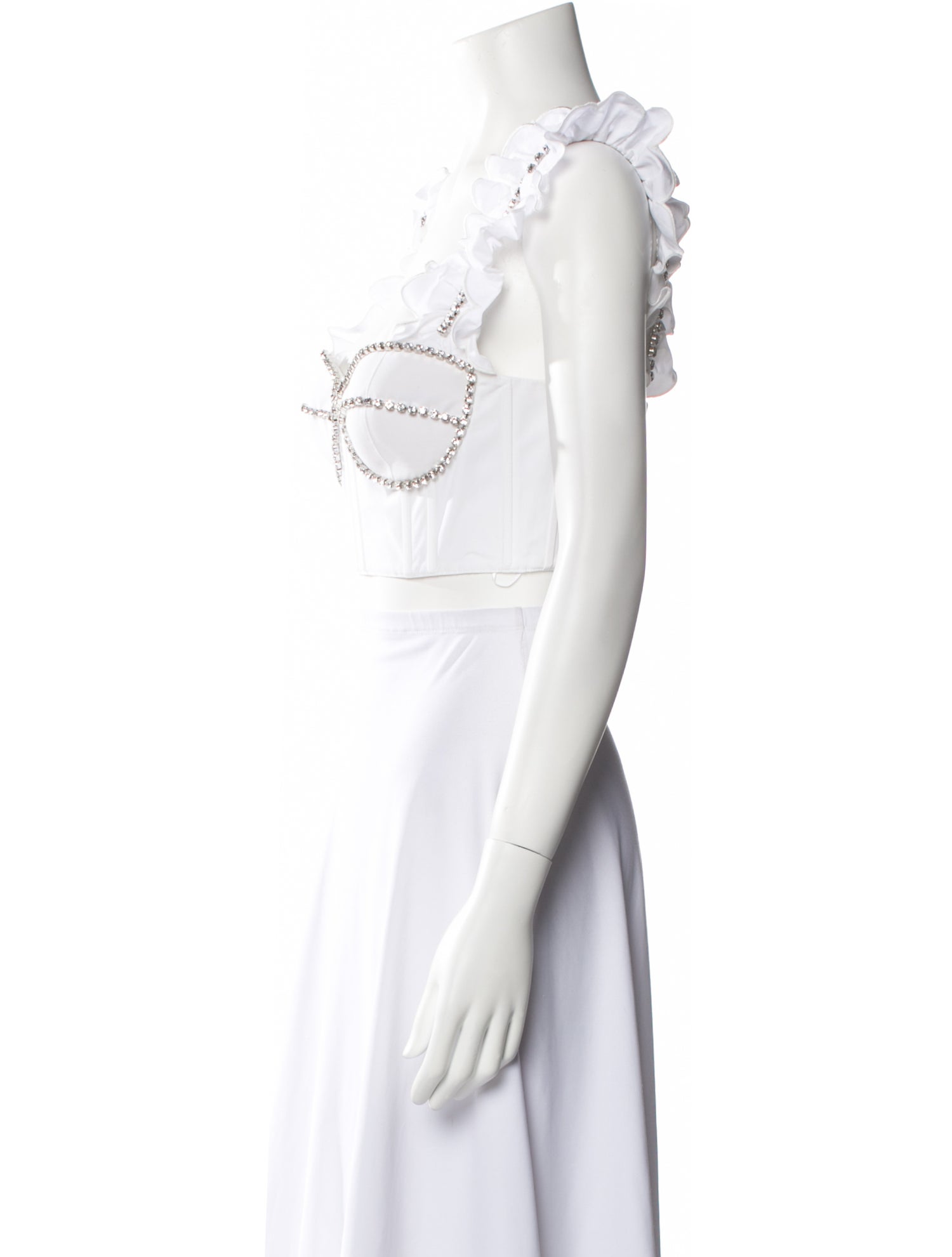 Area V-Neck Sleeveless Crop Top