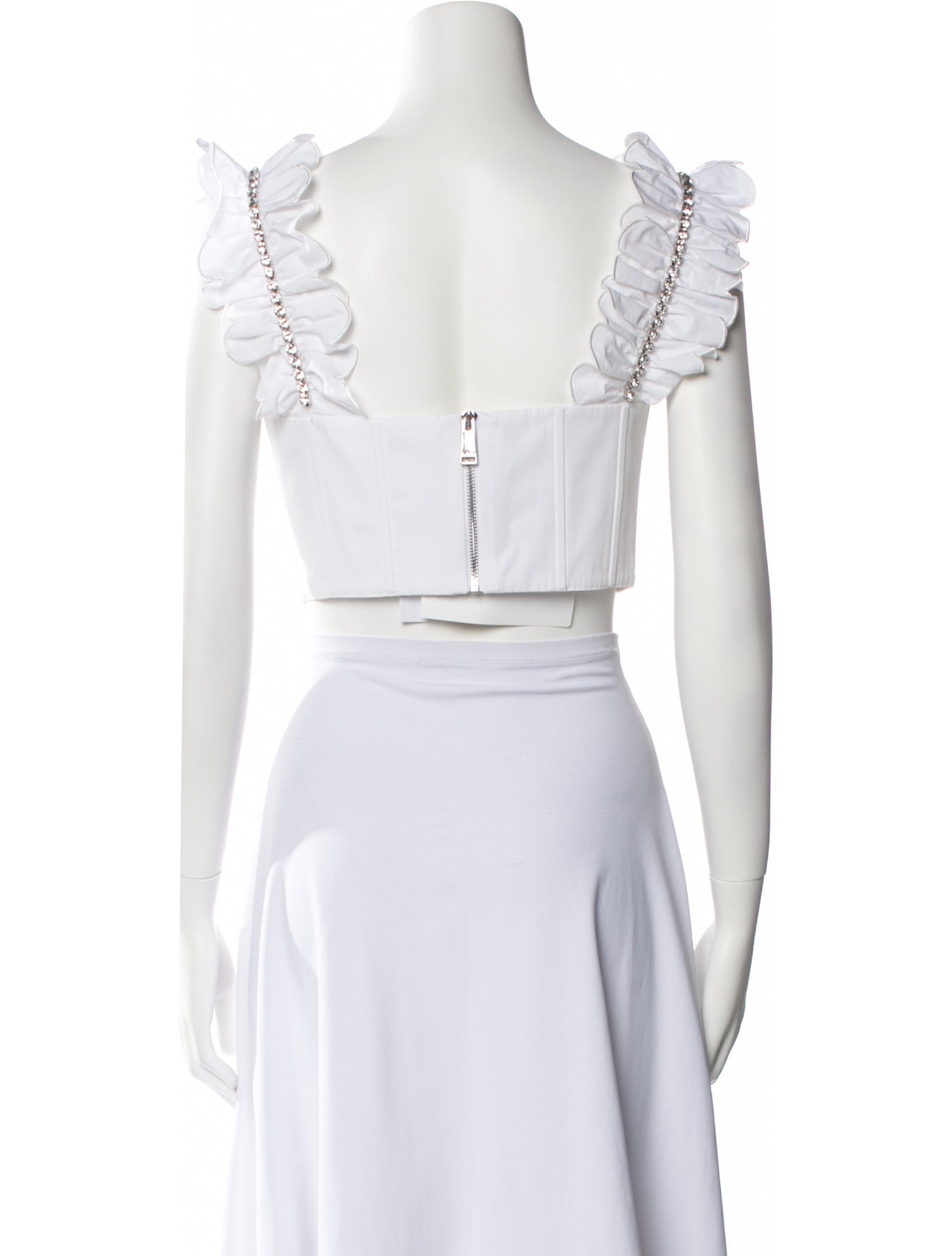 Area V-Neck Sleeveless Crop Top