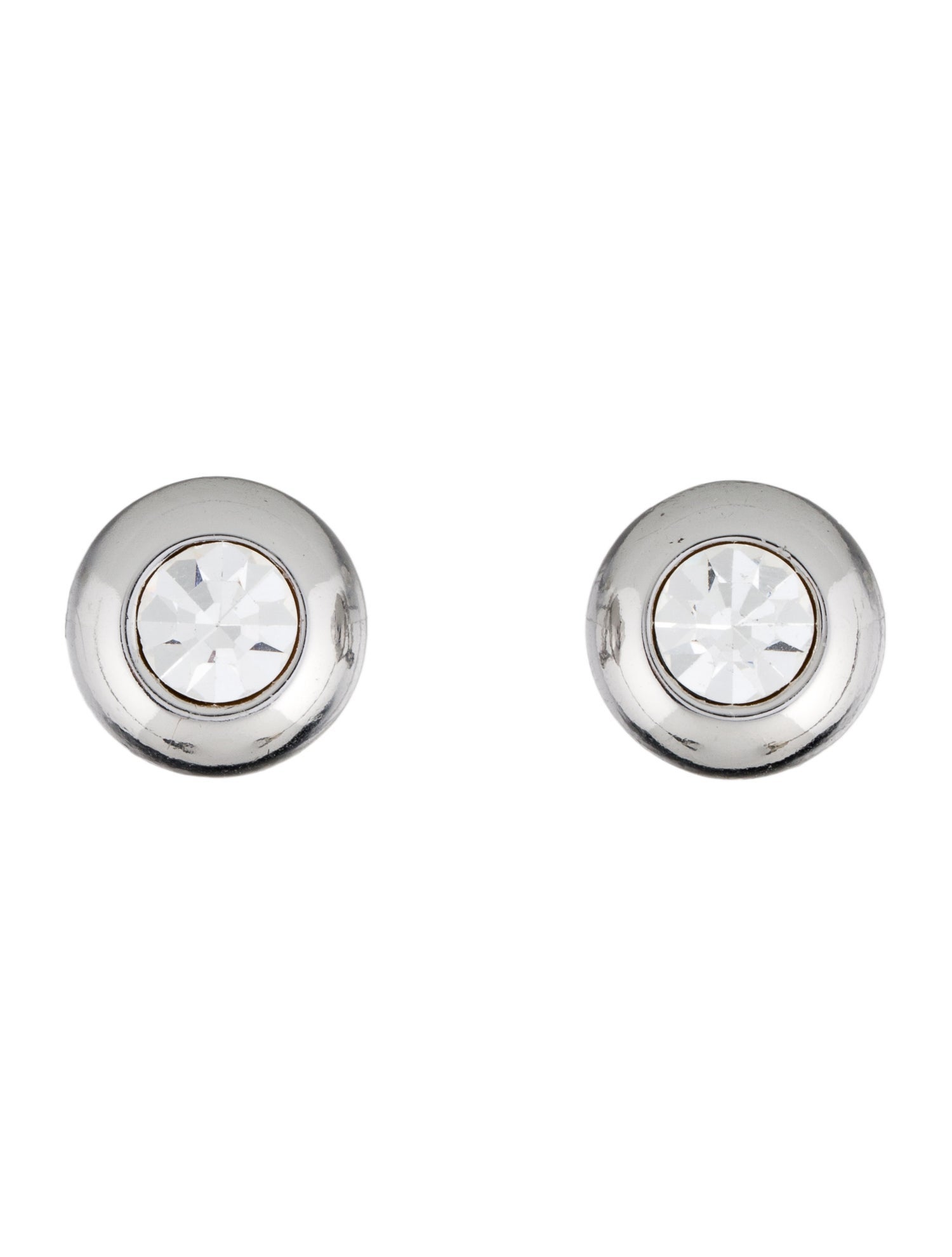 Area Crystal Medallion Stud Earrings