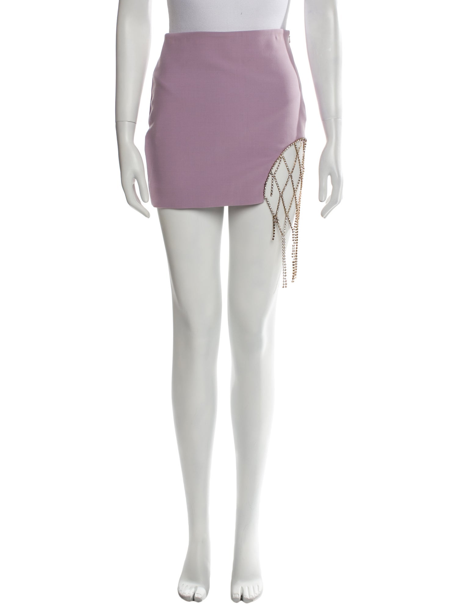 Area Crystal Embellishments Mini Skirt