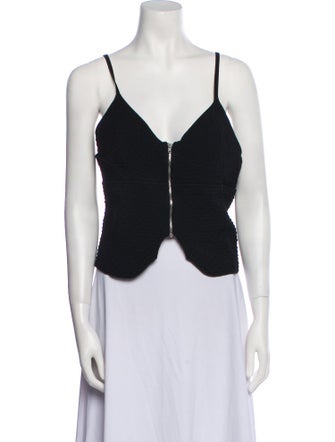 Area V-Neck Sleeveless Crop Top