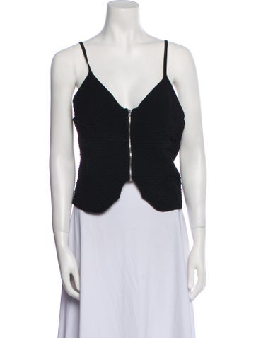 Area Tops V-Neck Sleeveless Crop Top L