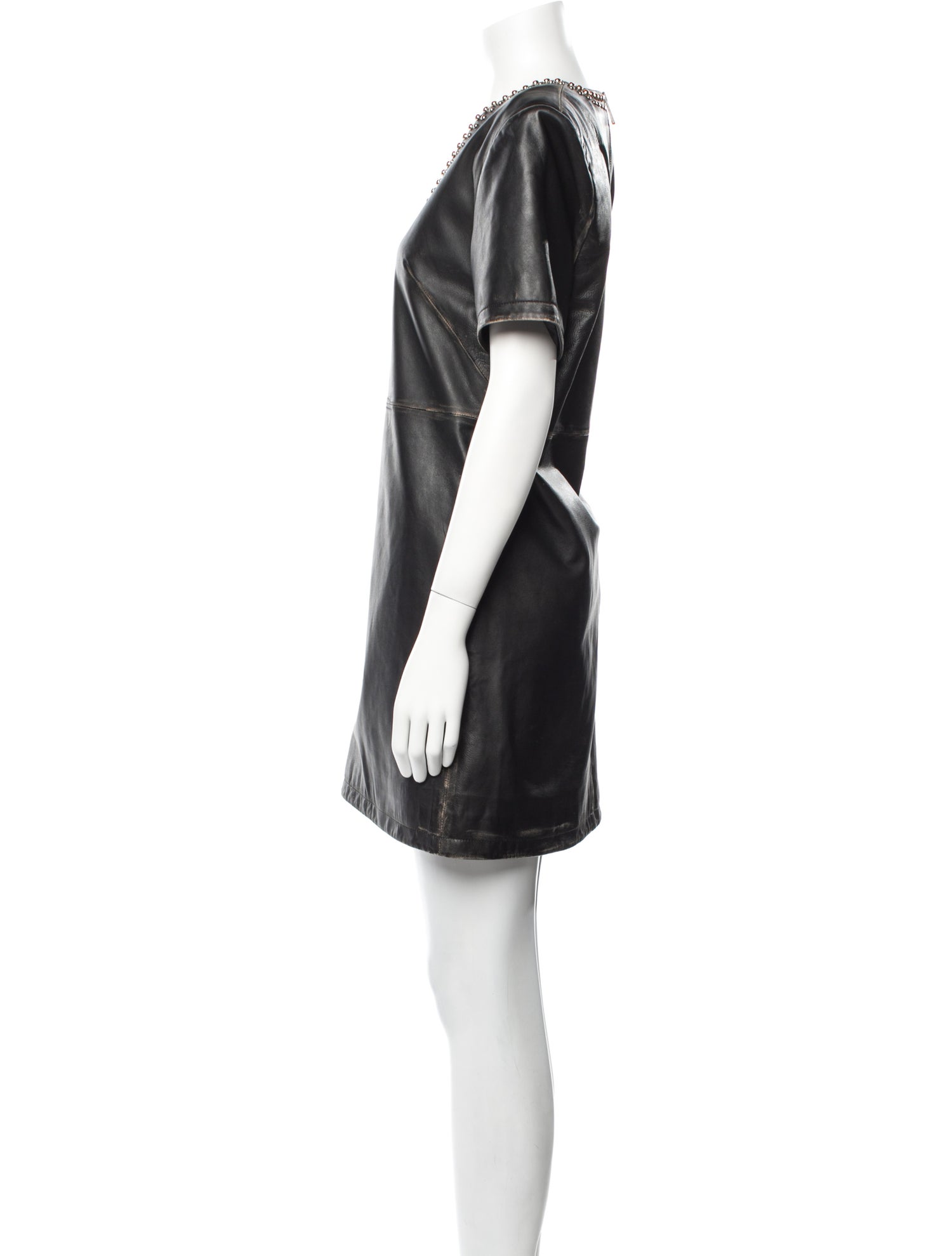 Area Leather Mini Dress