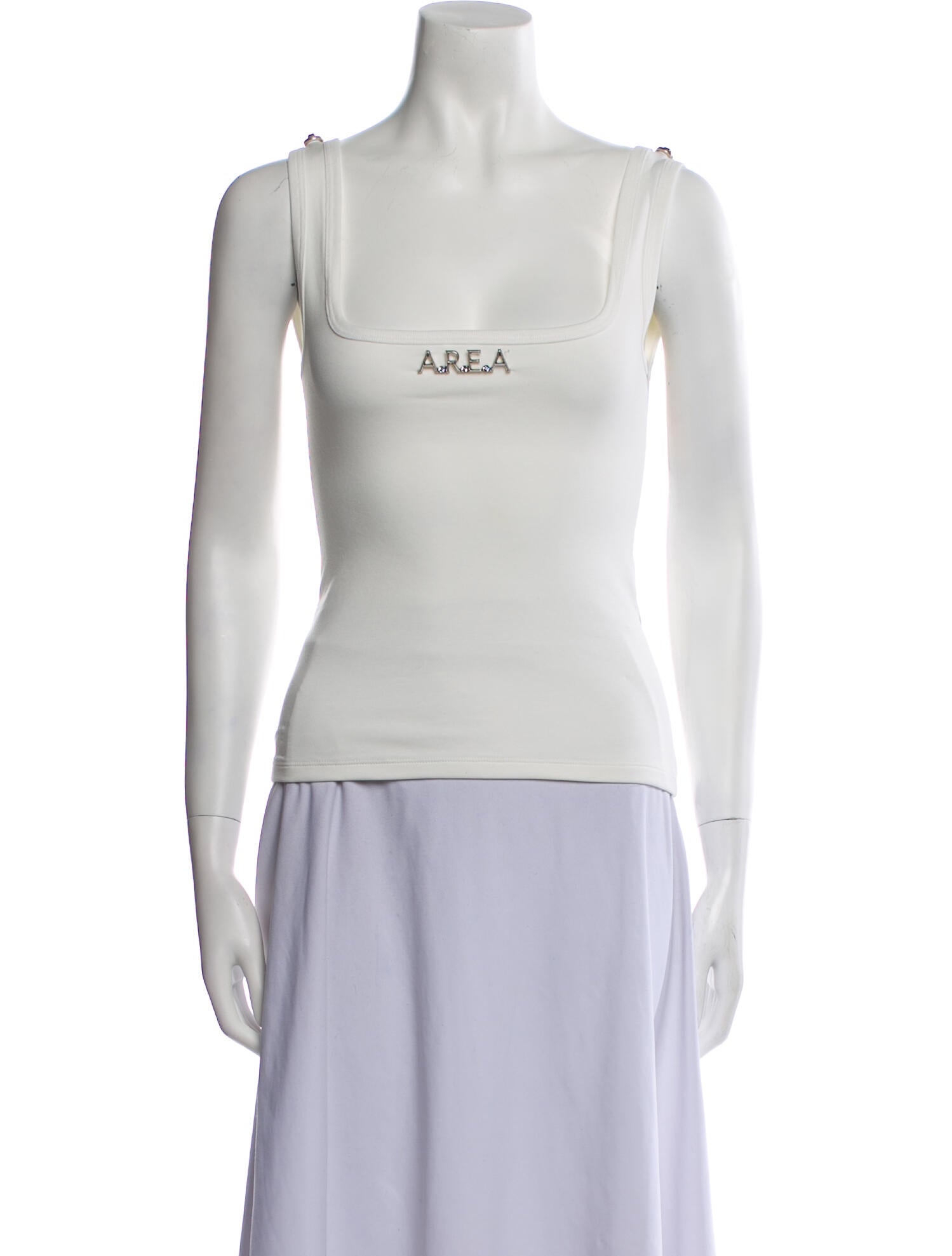 Area Square Neckline Sleeveless Top