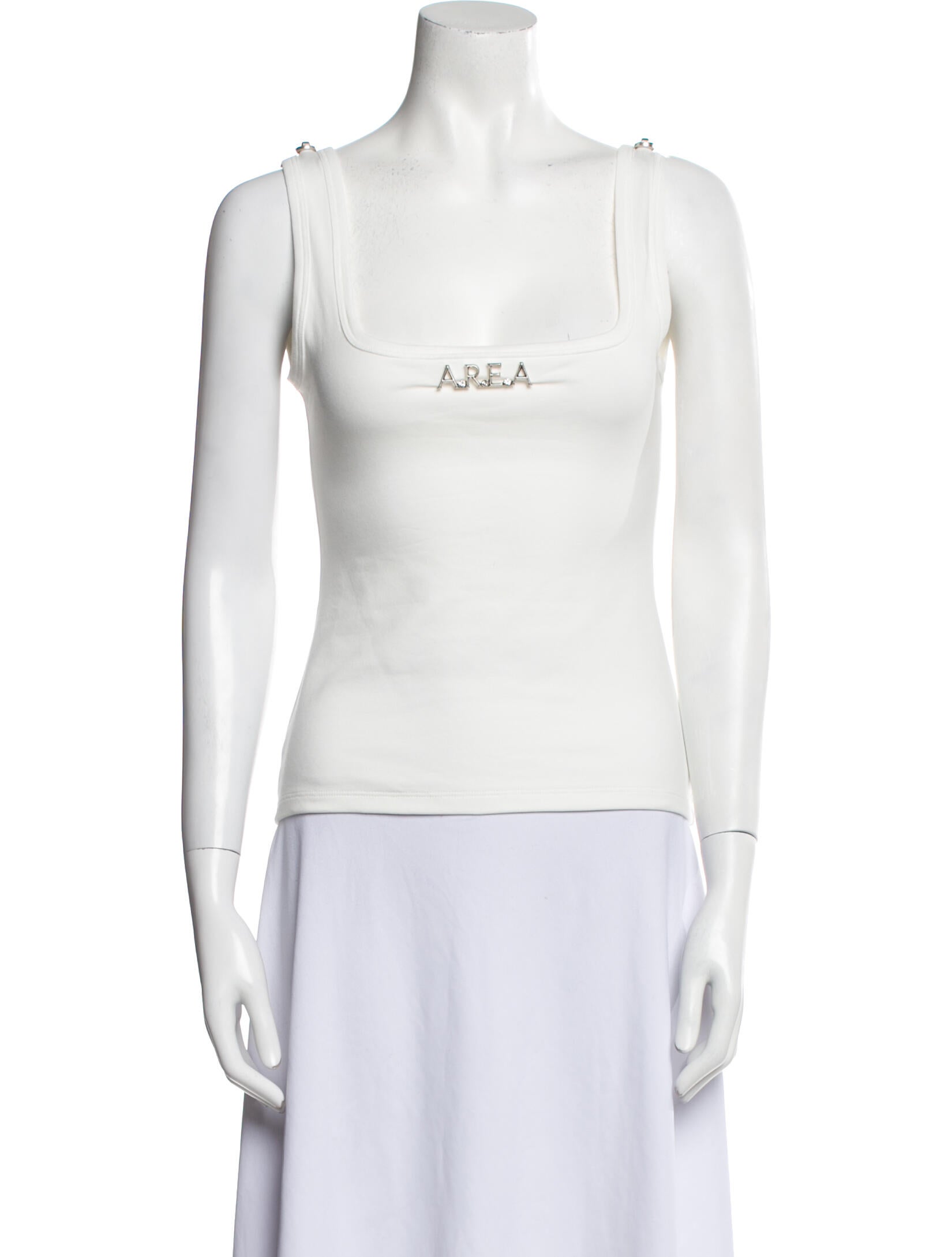 Area Square Neckline Sleeveless Top