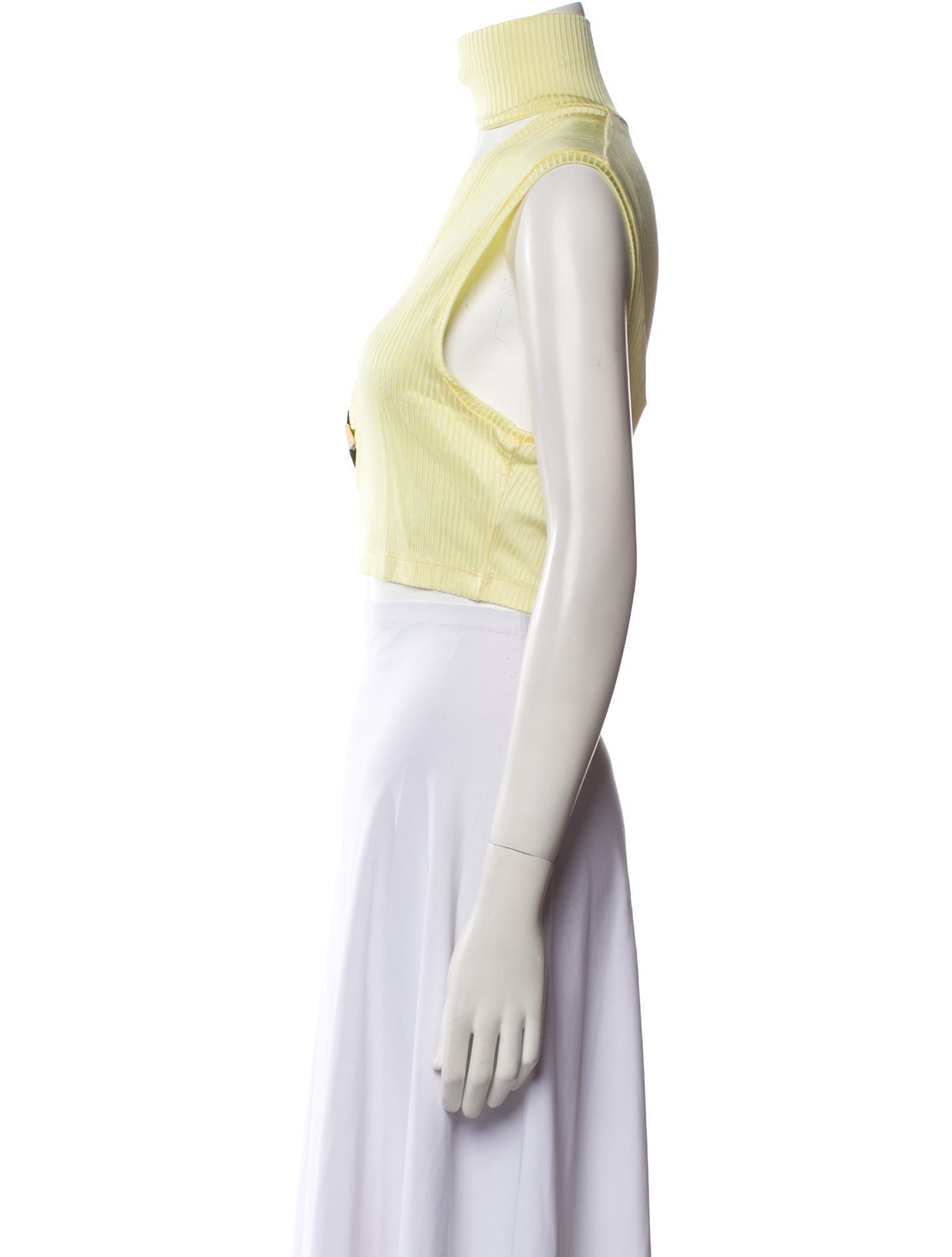 Area V-Neck Sleeveless Crop Top