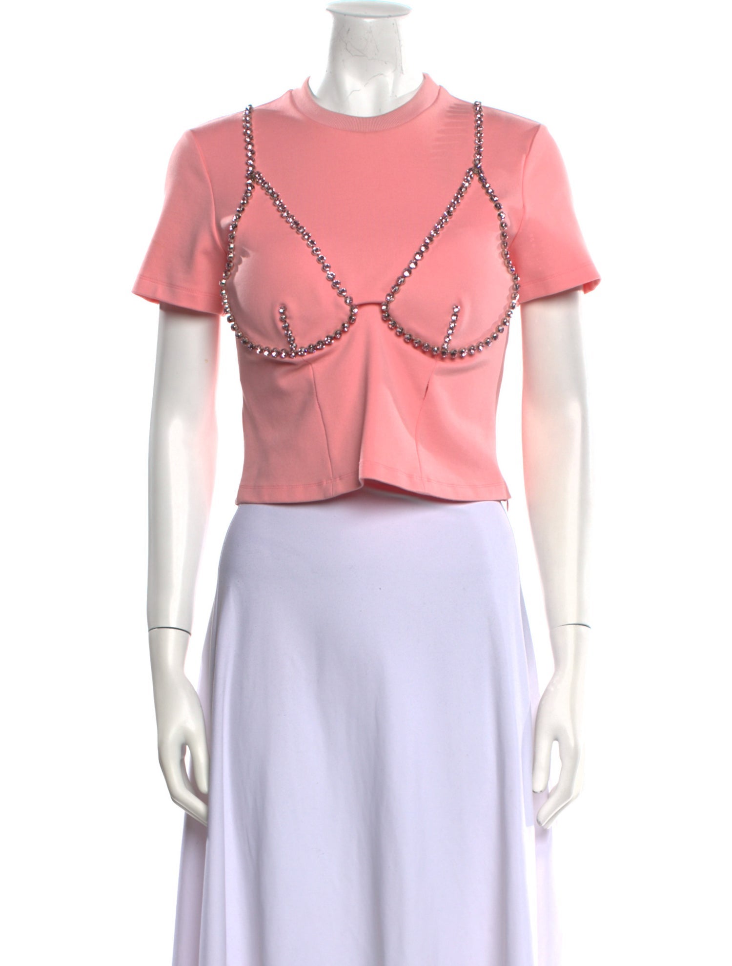 Area Crew Neck Short Sleeve Crop Top