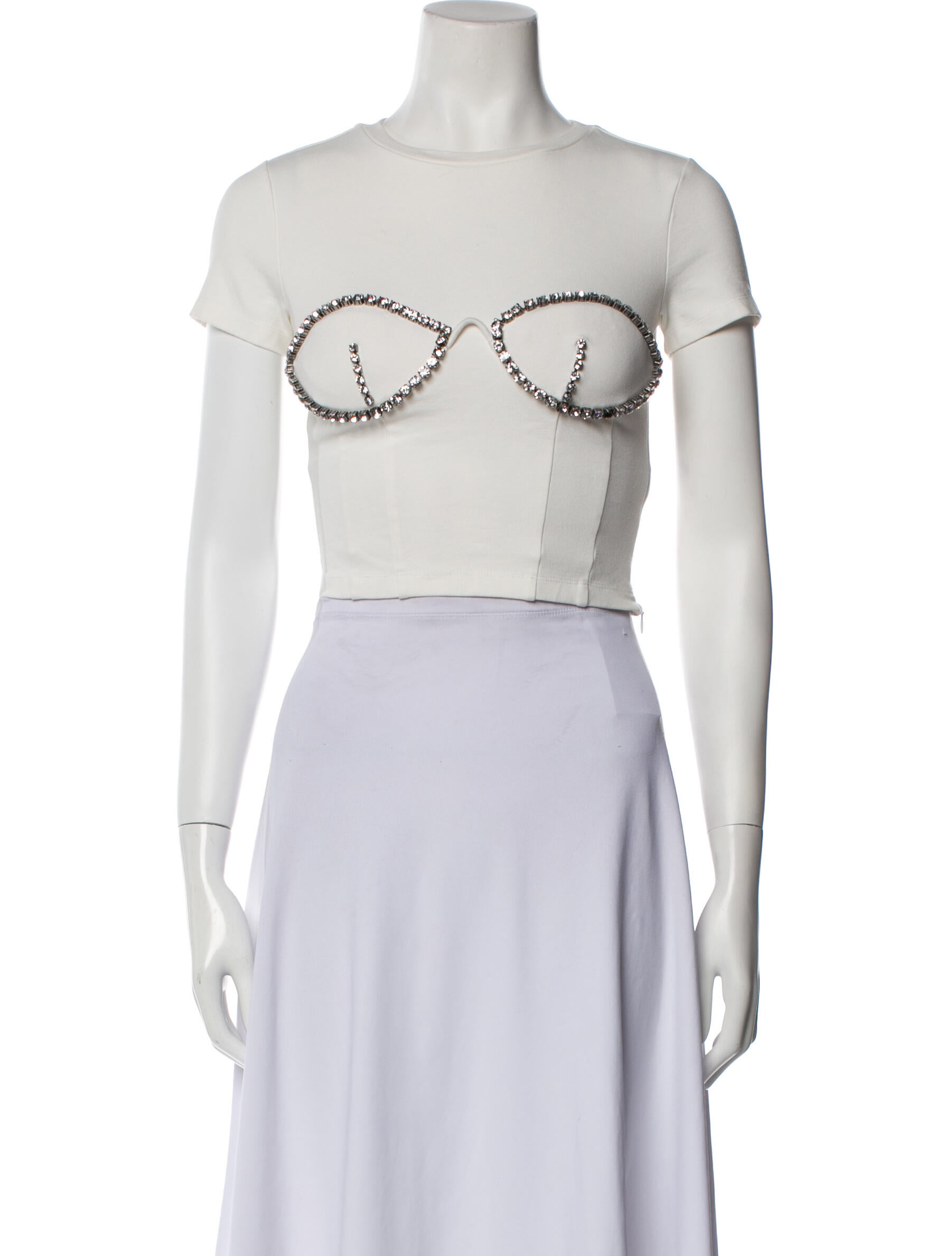 Area Crew Neck Short Sleeve Crop Top