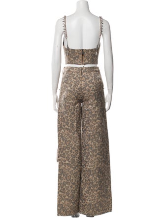 Area Printed Bow Accents Pant Set