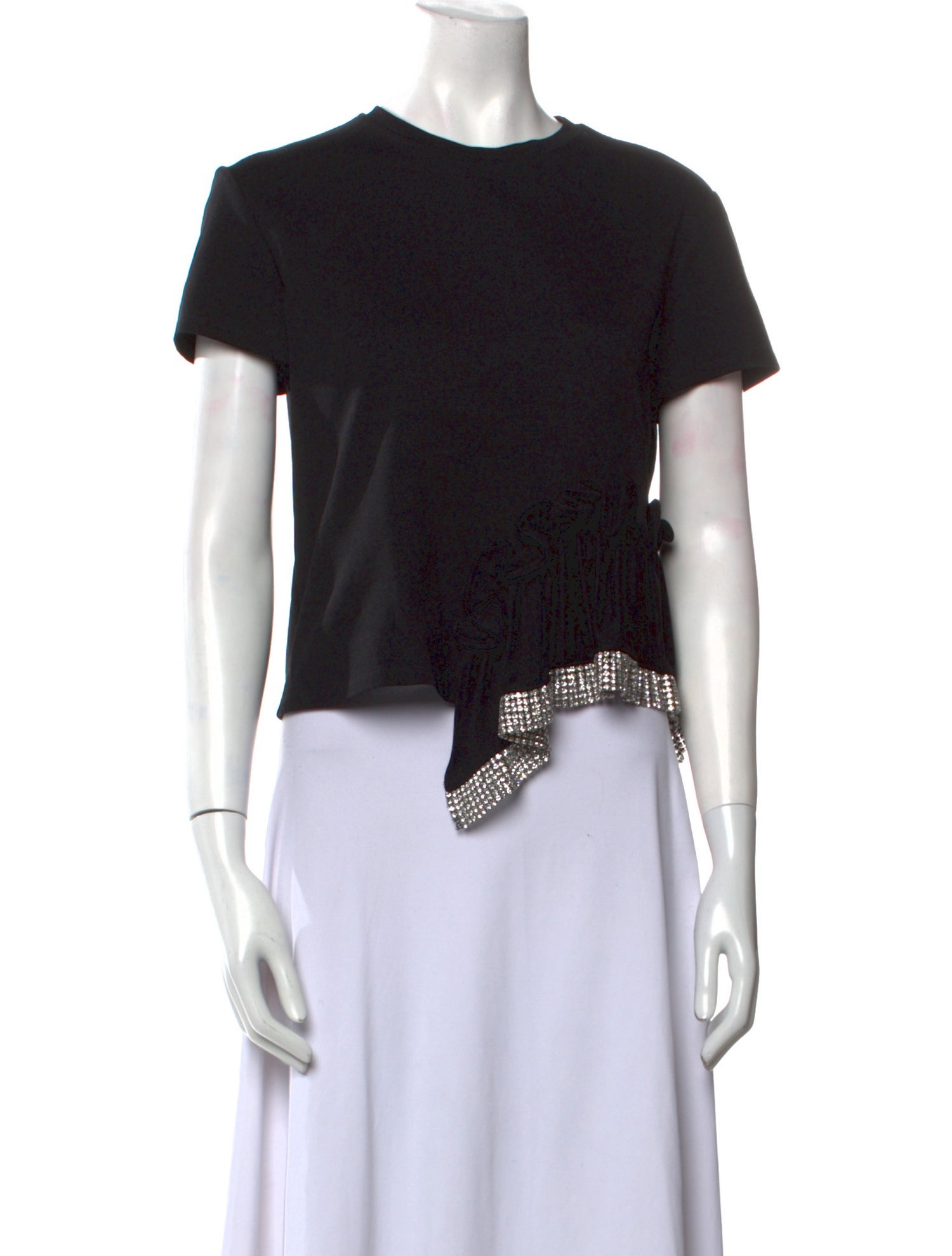 Area Crew Neck Short Sleeve Crop Top