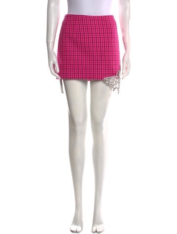Area Skirts Plaid Print Mini Skirt M